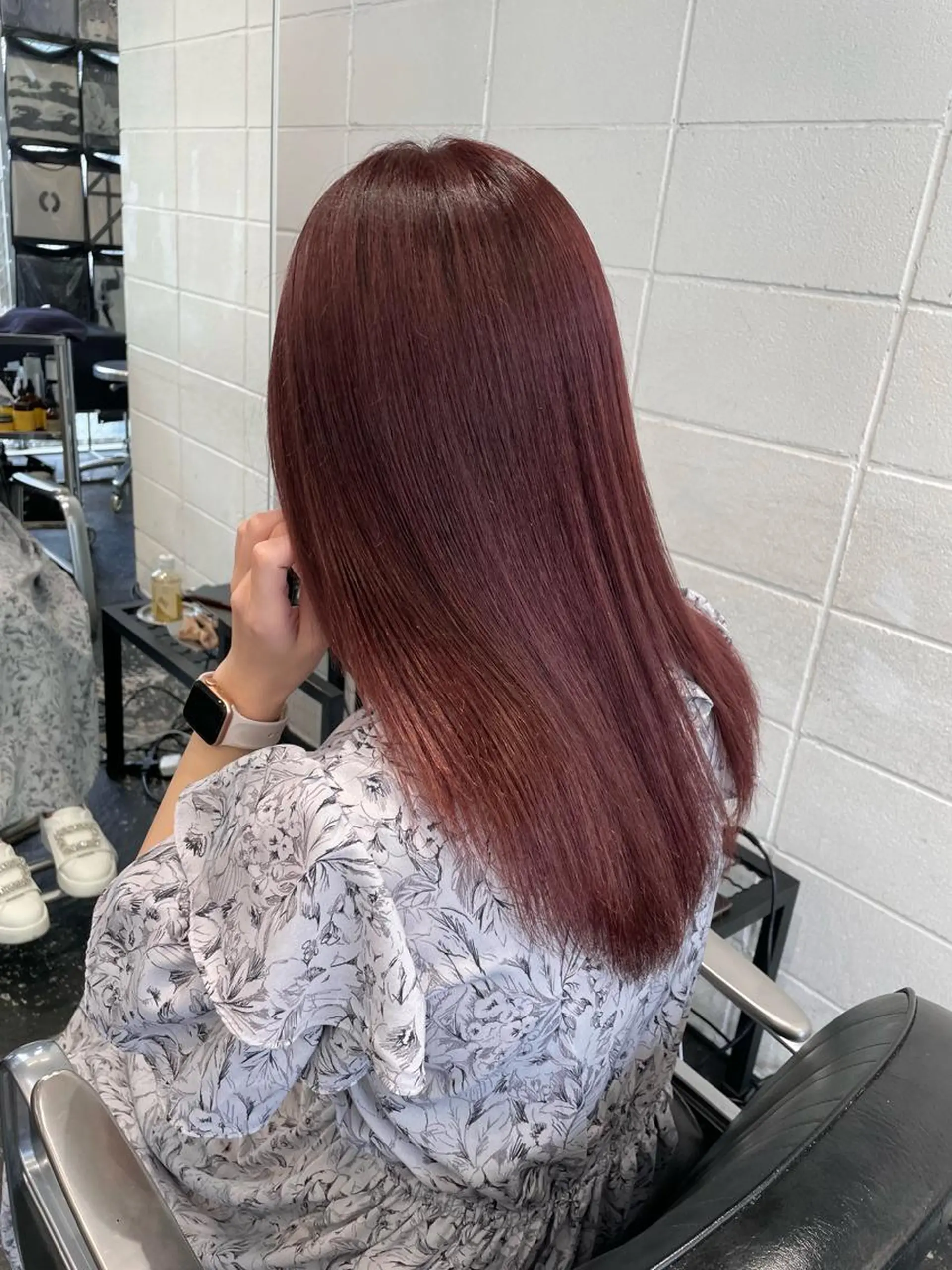 ロング カラー パーマ ヘアアレンジ メンズ キッズ ネイル マツエク・マツパ アイブロウ メンズブリーチ ブリーチ ブラウンカラー ピンクカラー ピンクブラウン カット ヘアカラー トリートメント 艶ハイトーン/ヘア アレンジAYAKAのヘアスタイル