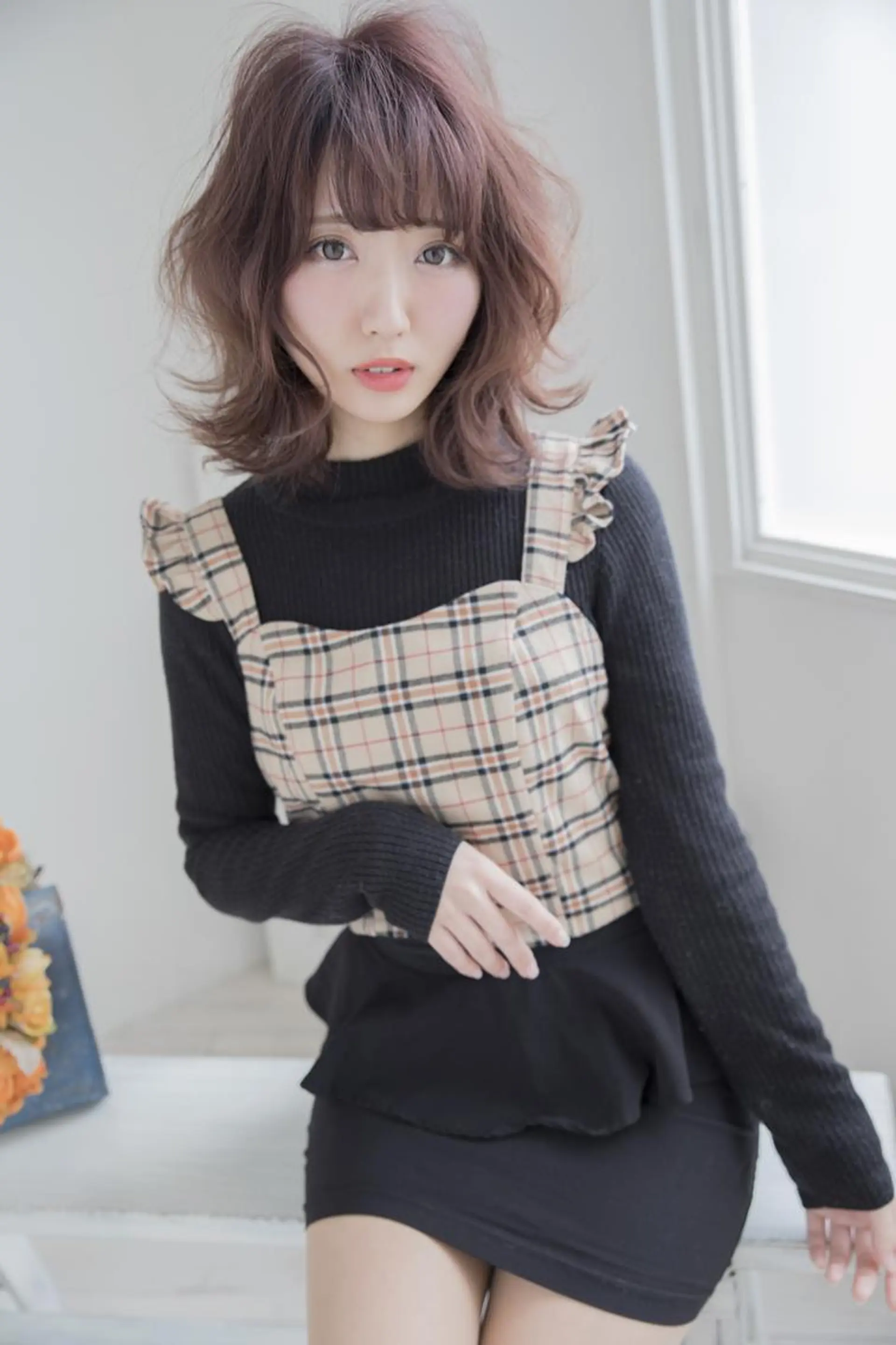 ミディアム カット ヘアカラー パーマ SAI hairgardenのヘアスタイル