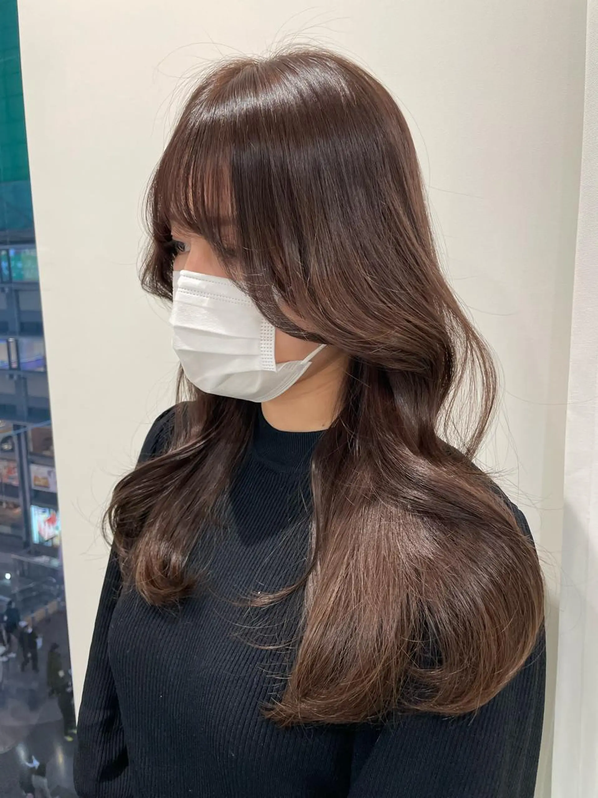 ロング カラー 韓国レイヤーカット/ ダブルカラーのヘアスタイル