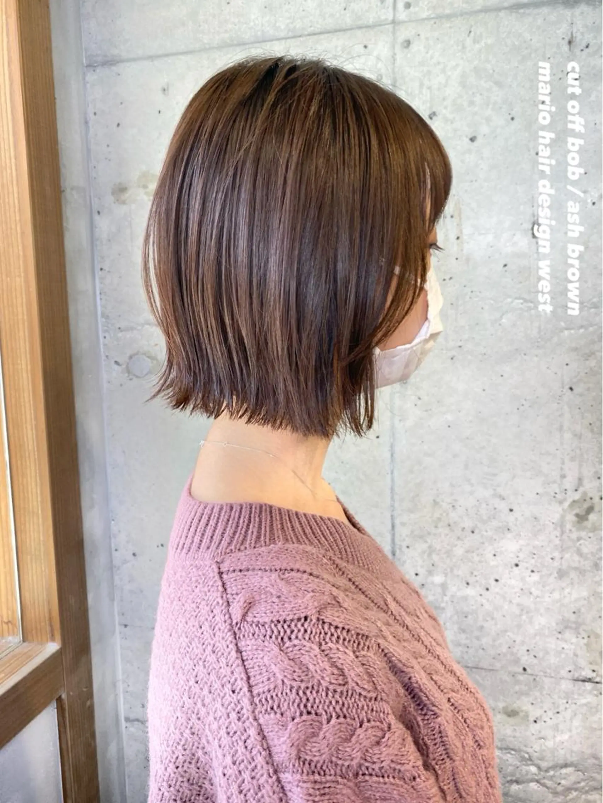 ショート カラー 切りっぱなしボブ ボブレイヤー アッシュ アッシュブラウン ベージュカラー 竹嶌 健吾のヘアスタイル