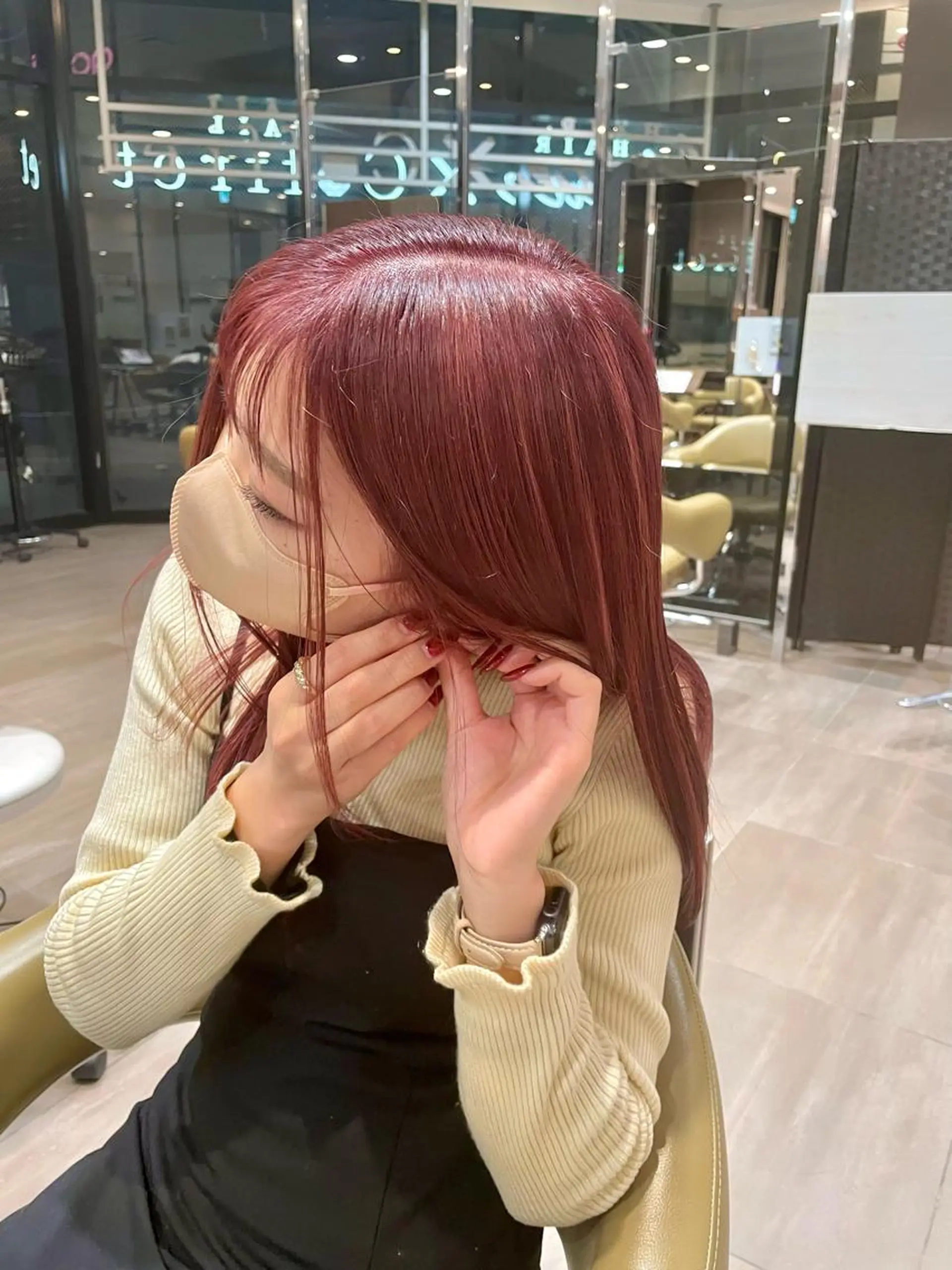 カラー ブリーチ カット ヘアカラー トリートメント 🫧ミルクティーベー ジュ🫧門脇ゆう🎀のヘアスタイル