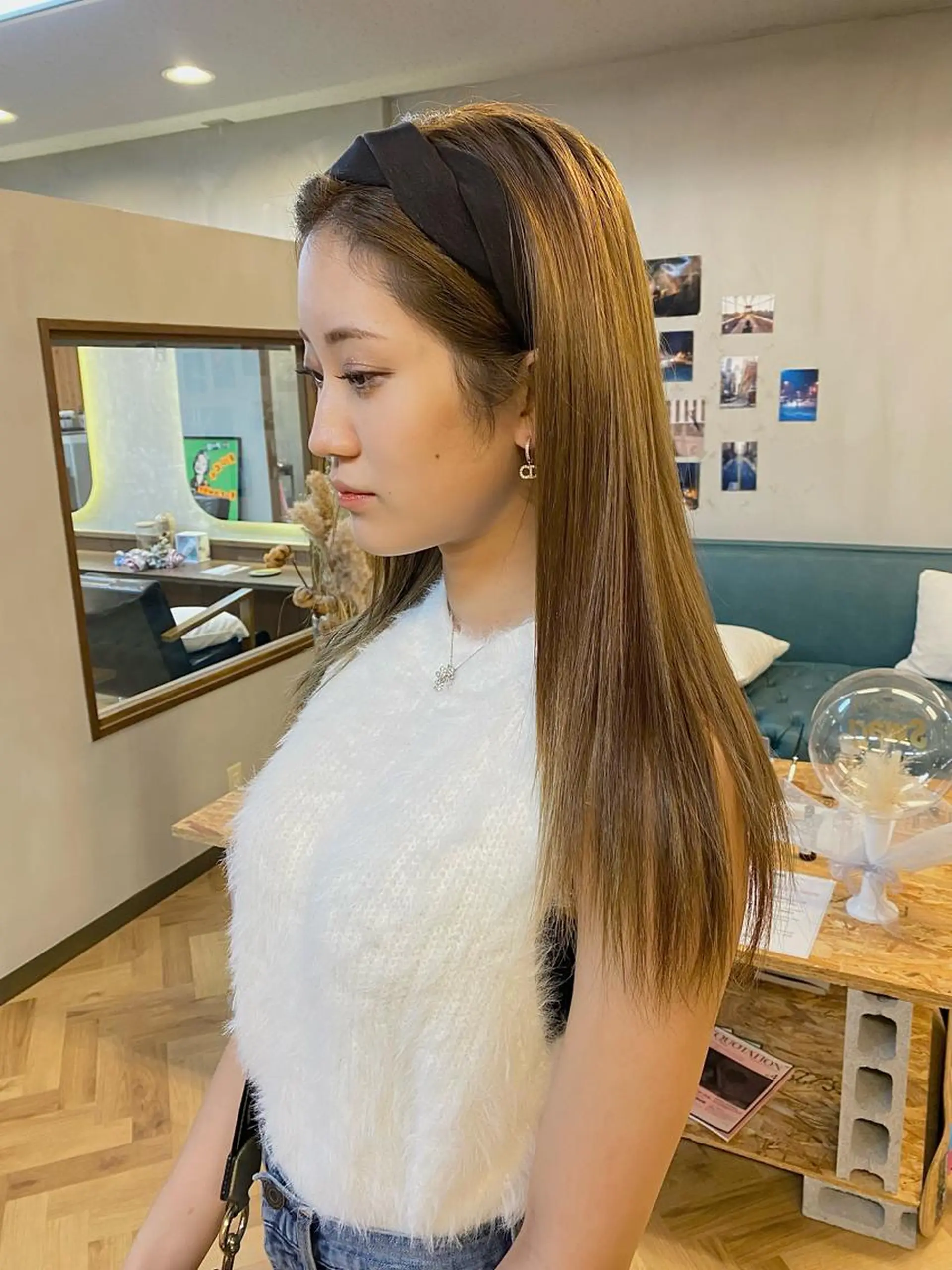 ロング カラー ヘアアレンジ ベージュカラー イエローカラー 縮毛矯正 カット 縮毛矯正 トリートメント ハル🌸柔色/ ブリーチなし/艶髪のヘアスタイル