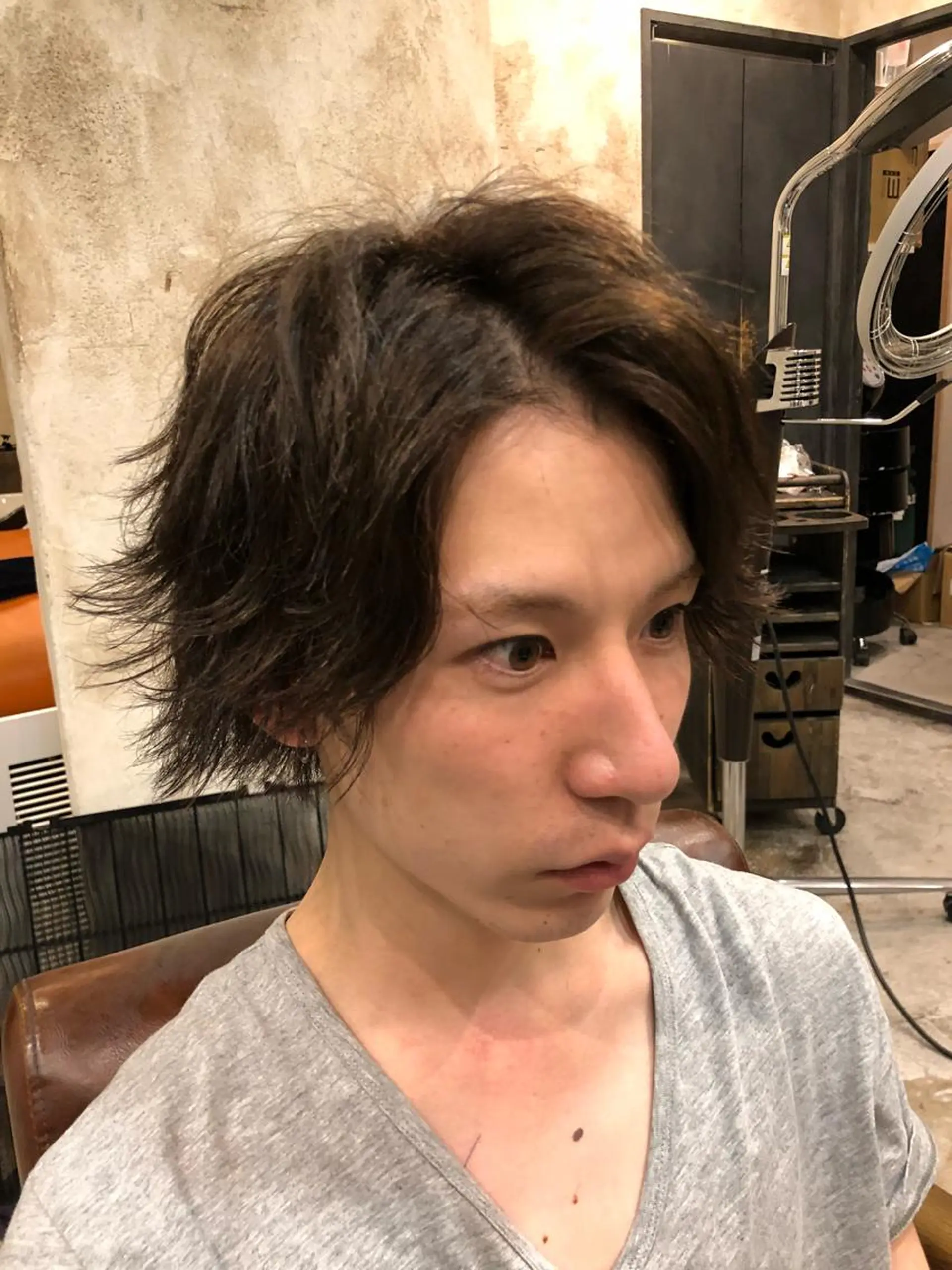 ミディアム カラー パーマ カット ヘアカラー パーマ 💈大人の渋髪💈 店長　大橋侑弥のヘアスタイル