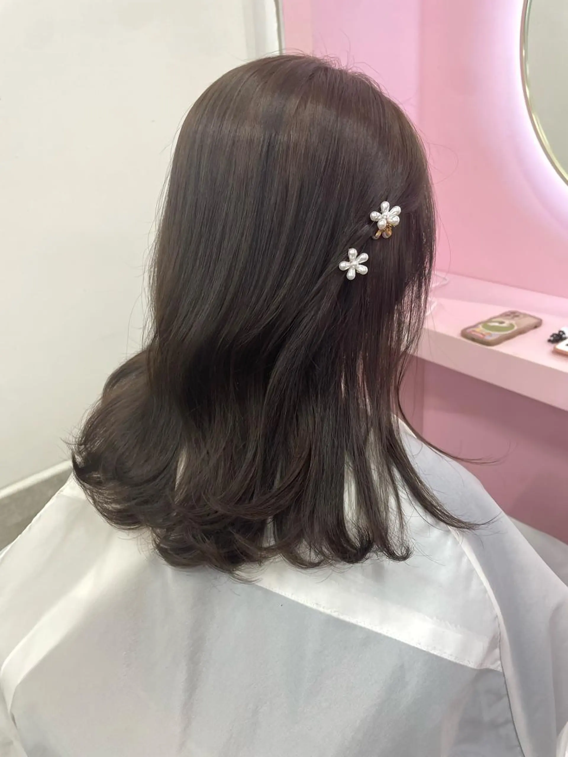 セミロング カラー グレージュ オリーブグレージュ オリーブグレー Hana ♡ marshu梅田のヘアスタイル