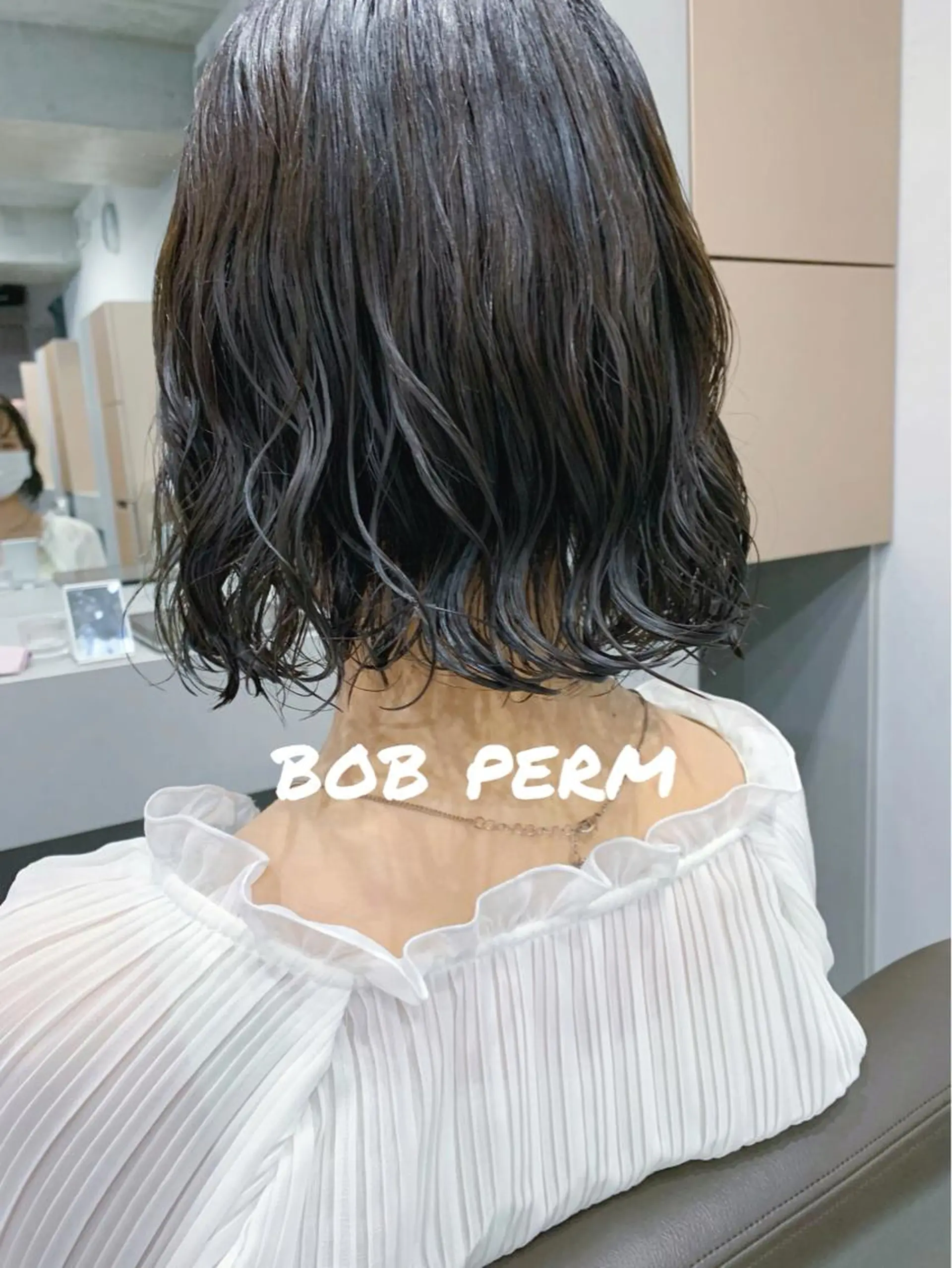 ミディアム パーマ ボブパーマコテ巻き風 パーマNo1深江秀平のヘアスタイル