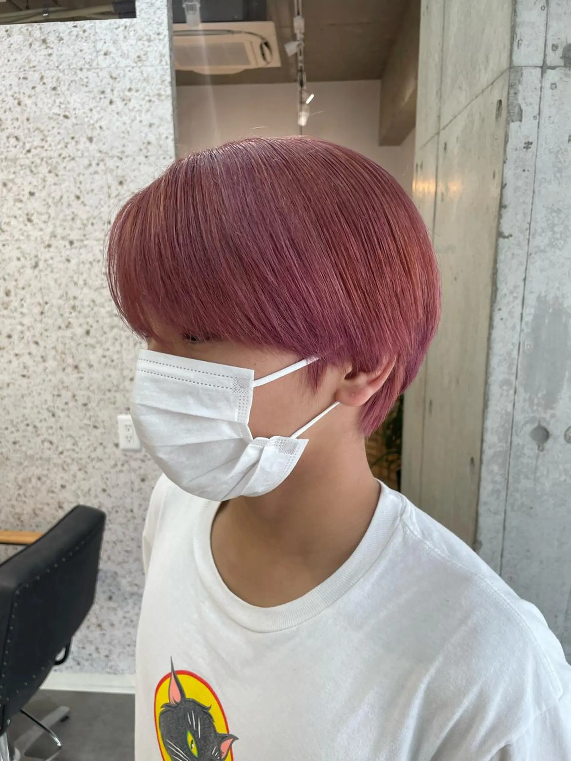 ショート カラー メンズ ピンクカラー lani hair salon所属・SHOTO ハイトー ン/デザインカラーのヘアスタイル