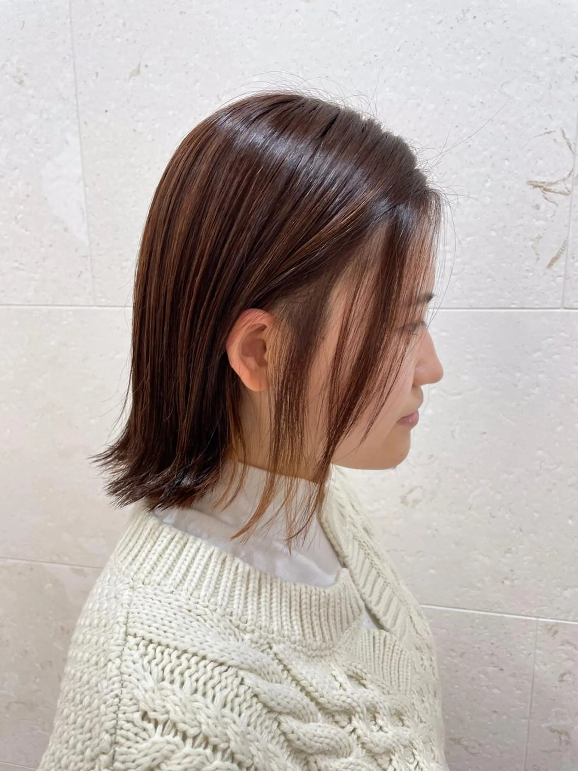 ミディアム カラー ベージュカラー オレンジ オレンジベージュ 斉藤 貴也のヘアスタイル