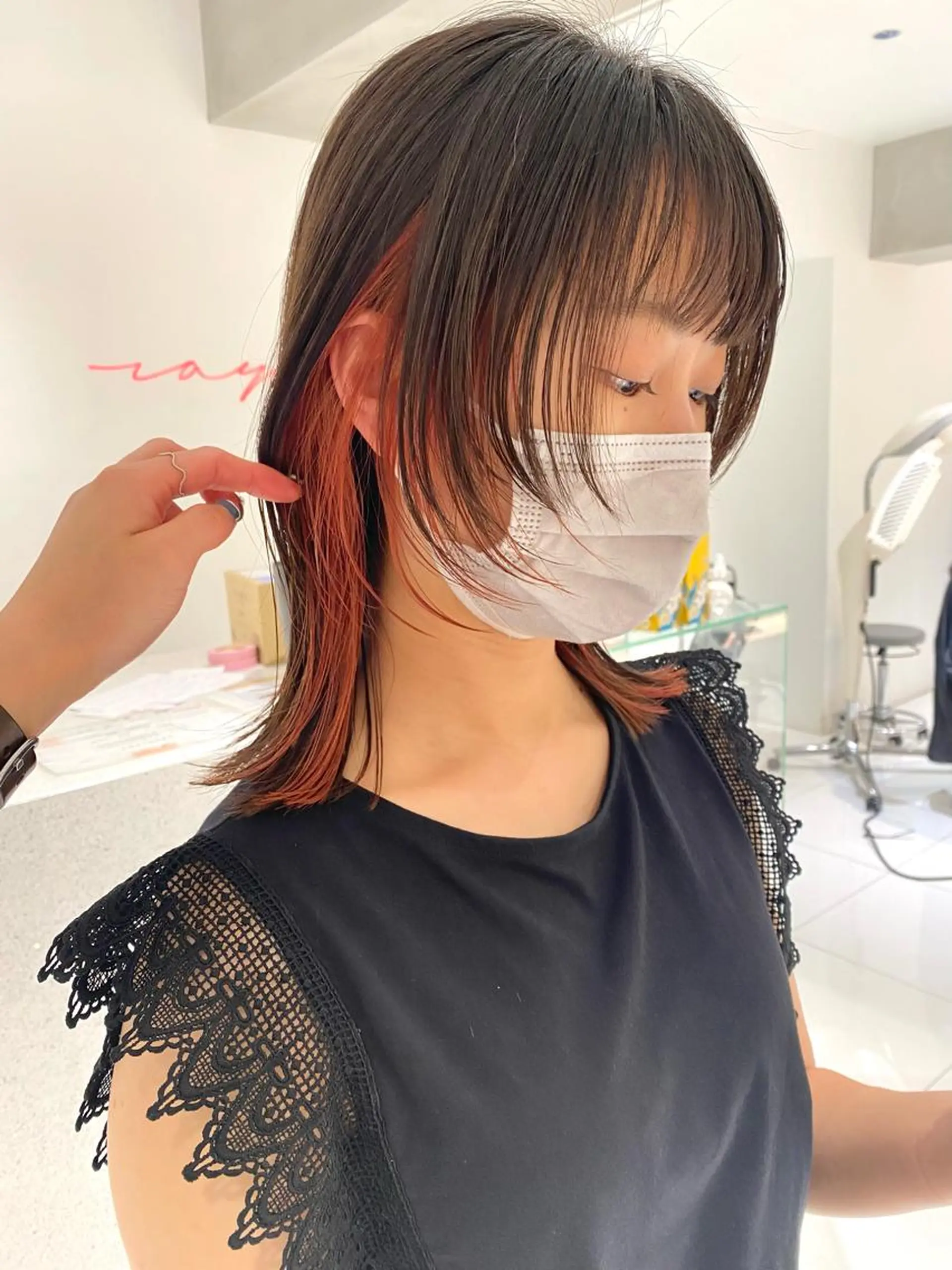 ミディアム ウルフカット すぎもと さき⚡️ 朝ラク･*パーマのヘアスタイル