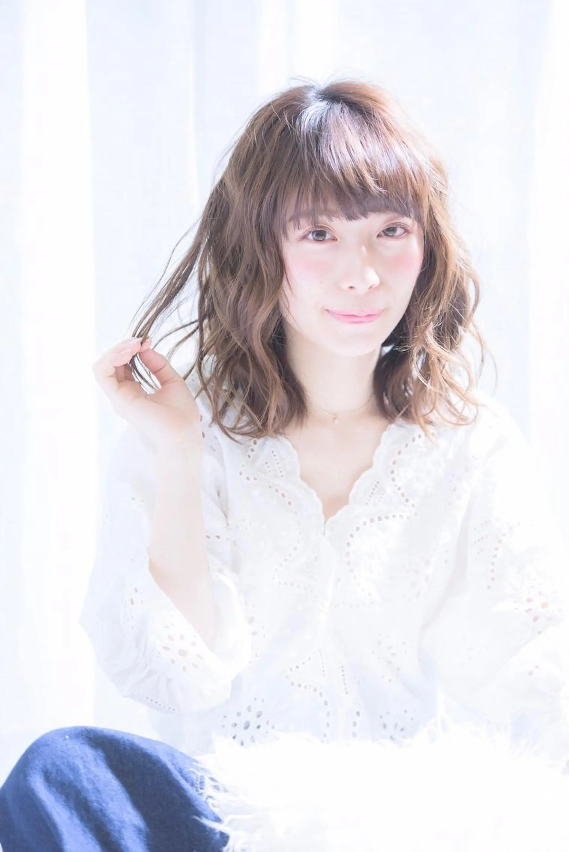 ミディアム カラー パーマ 山下 直人のヘアスタイル