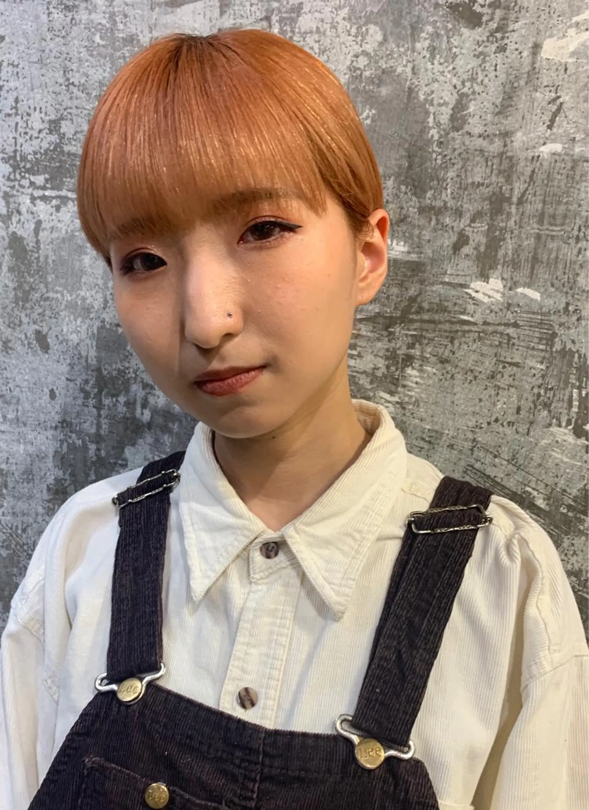 ミディアム カラー オレンジ Piaコータロー ハイトーン&‪ボブのヘアスタイル