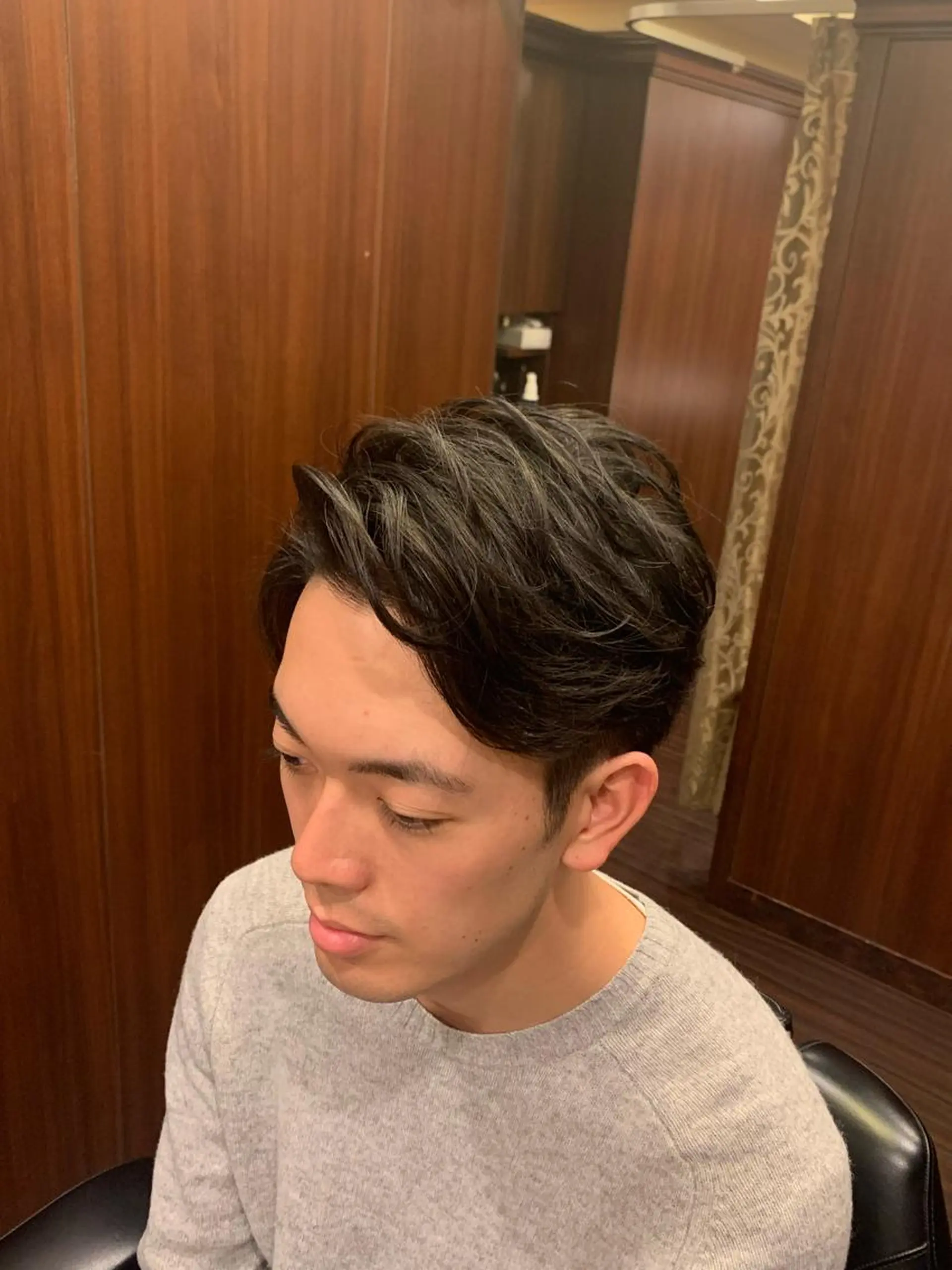 ミディアム メンズ ヒロ銀座 バーバーショップ神楽坂所属・ひらお あおとのヘアスタイル