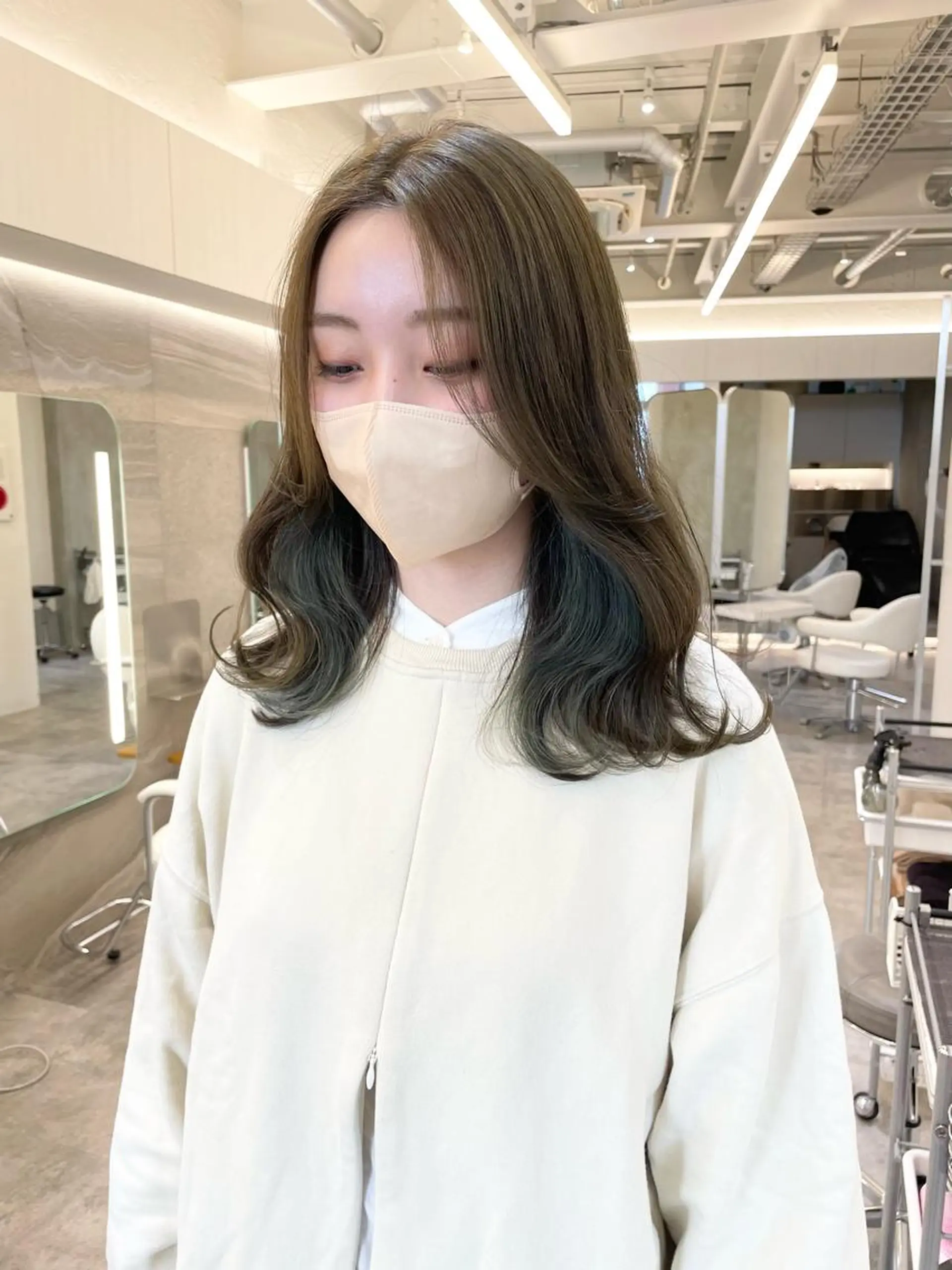 ミディアム カラー ヘアアレンジ カット ヘアカラー トリートメント ヘアセット 🍃柔らかヘアー田中 瑞希🍃のヘアスタイル