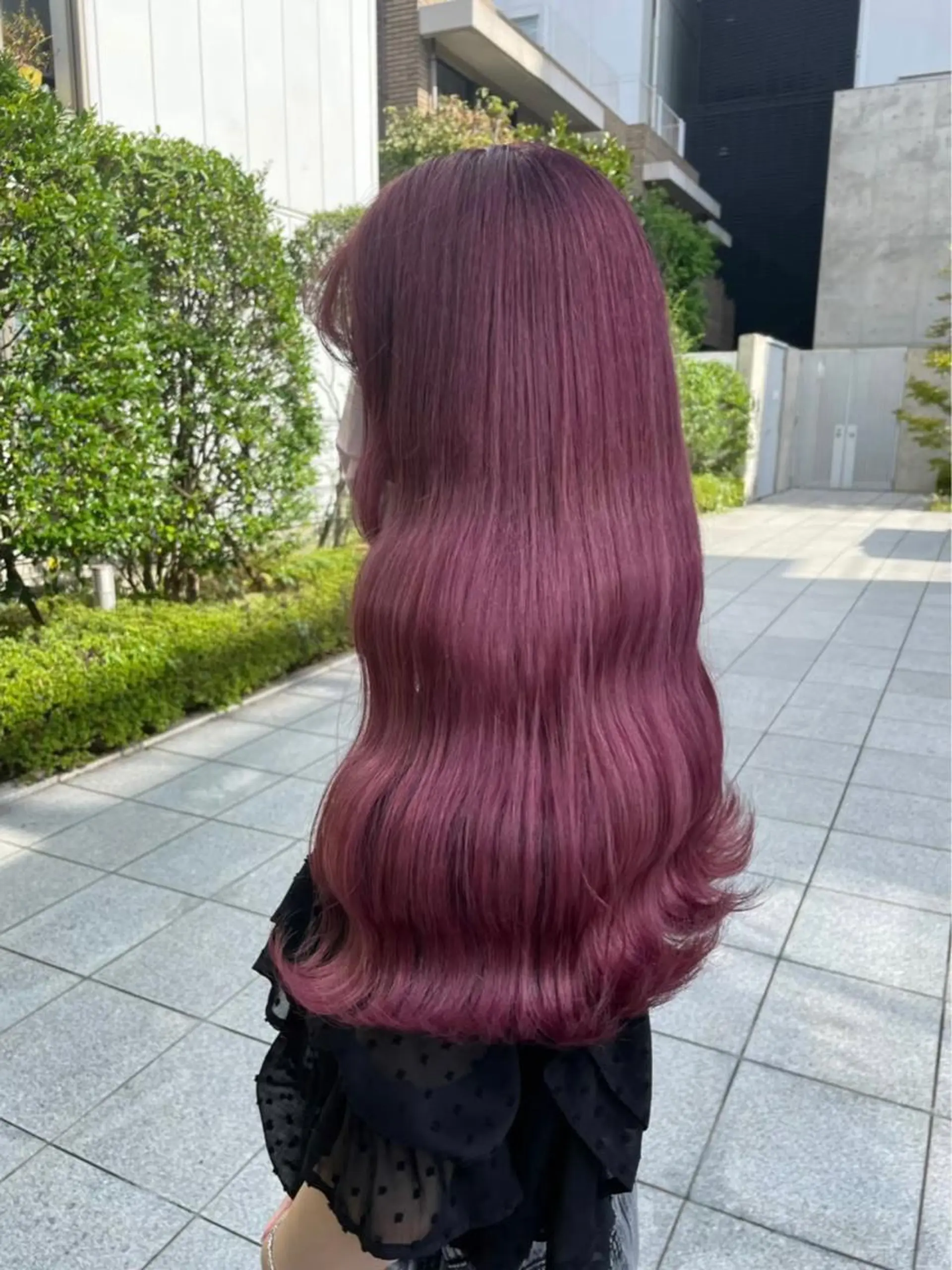 ロング カラー パーマ ヘアアレンジ メンズ キッズ ネイル マツエク・マツパ アイブロウ ヘアカラー トリートメント ハイトーン/ピンク 💗モモ໒꒱のヘアスタイル