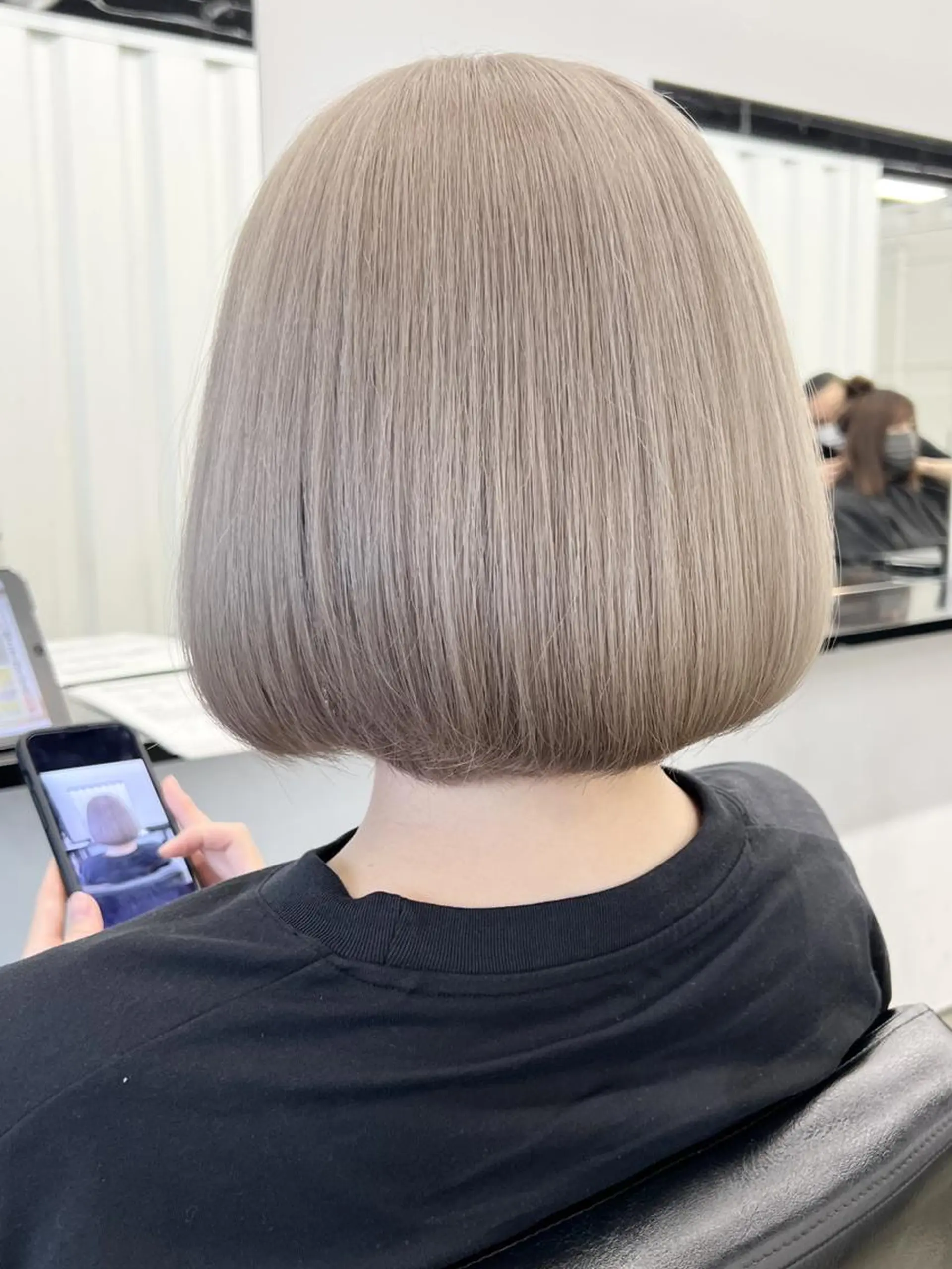 ショート ワンレンボブ ボブ 髪質改善 韓国風ヘア トリートメント ヘアカラー ダブルカラー/ -KOKO-本八幡のヘアスタイル