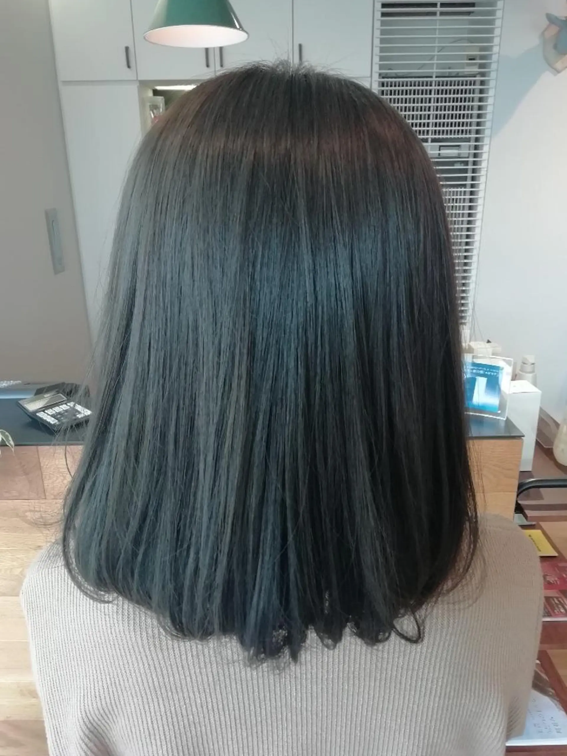 カラー アッシュ アッシュグレー 堀 望美のヘアスタイル