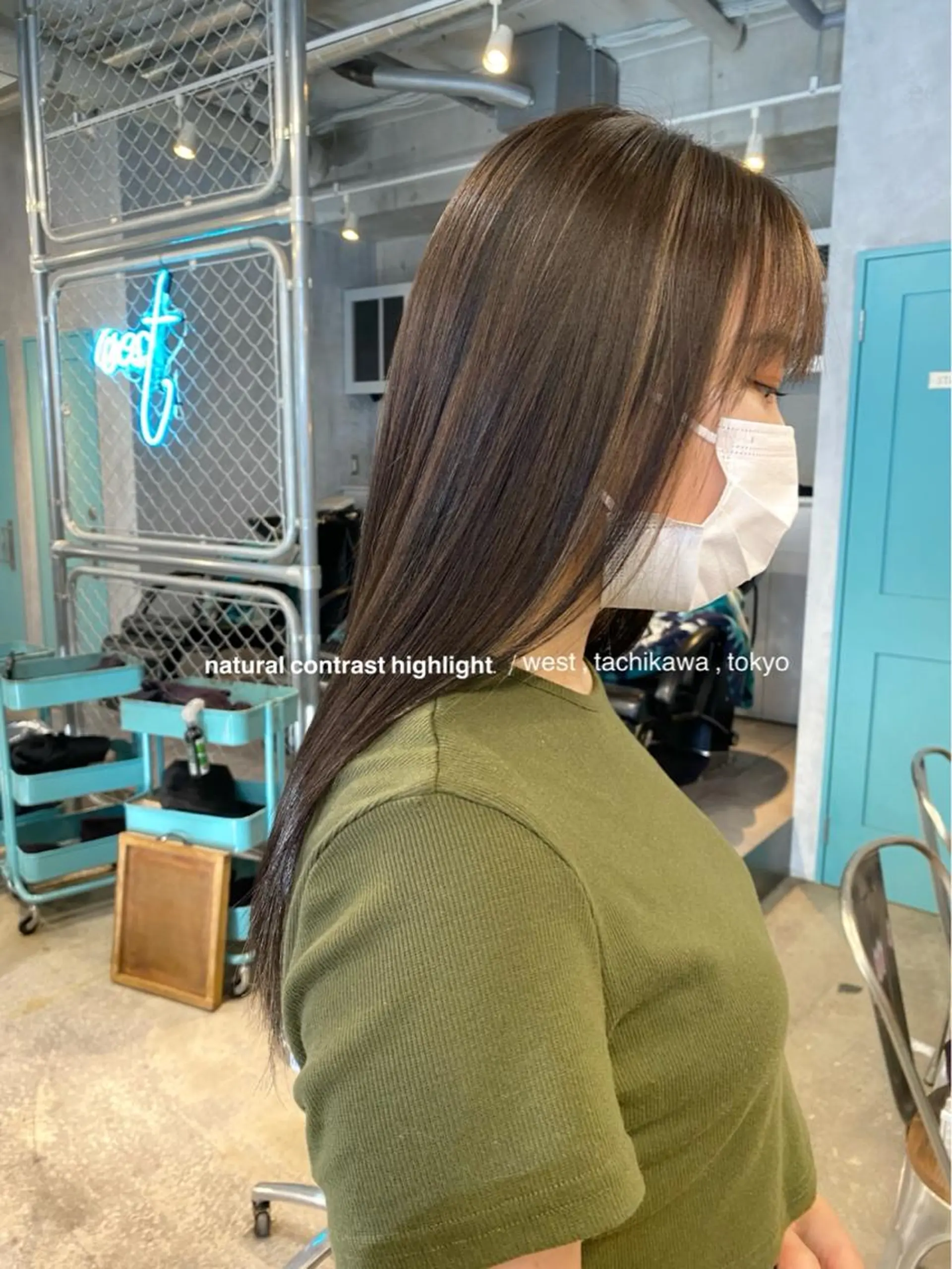 ロング カラー ベージュカラー グレージュ ハイライトカラー ハイライト 学生 竹嶌 健吾のヘアスタイル