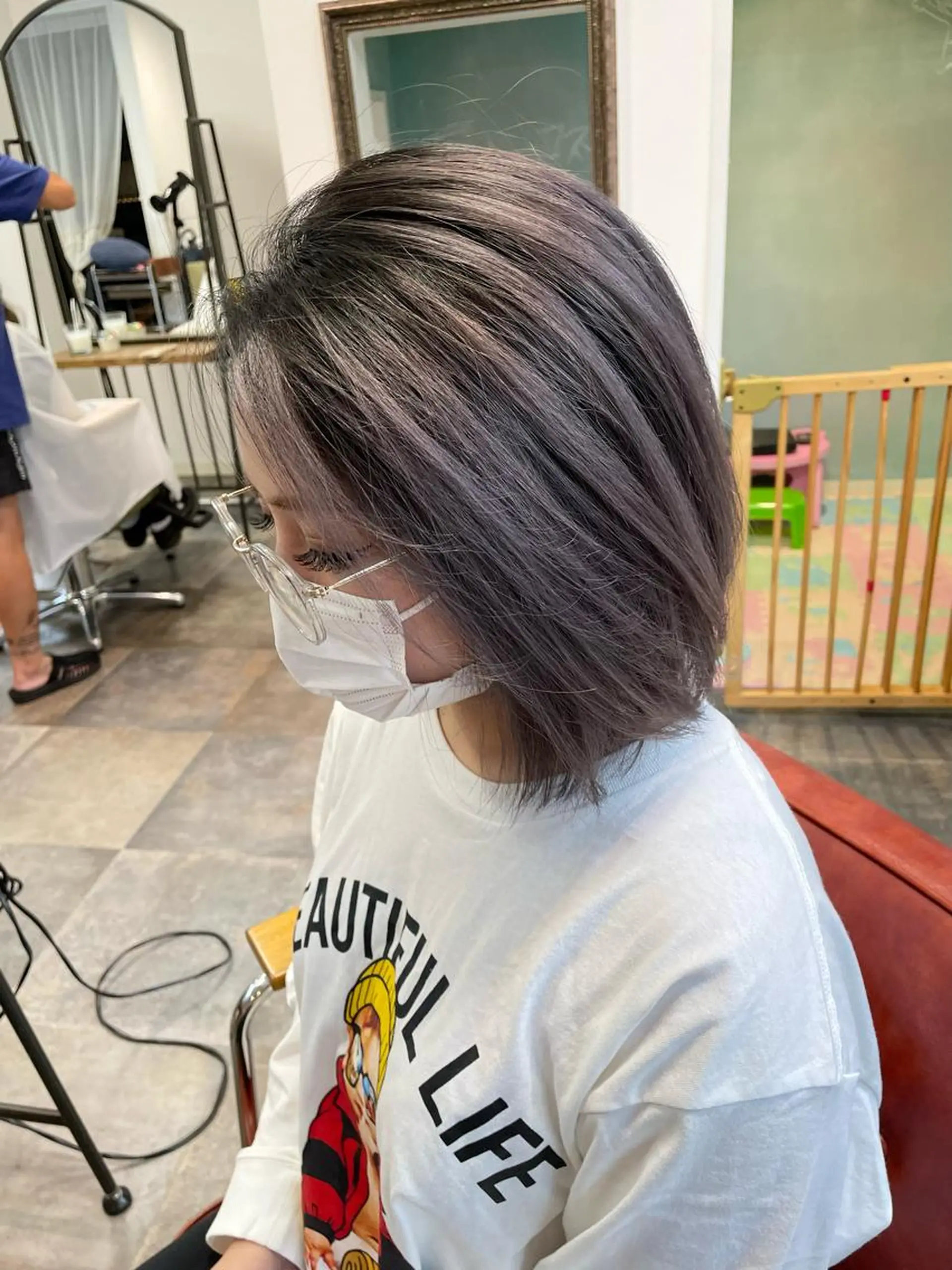 ミディアム カラー ~tie.hair salon所属・Ryoka🌼倉敷/ ハイトーン/レイヤーのヘアスタイル