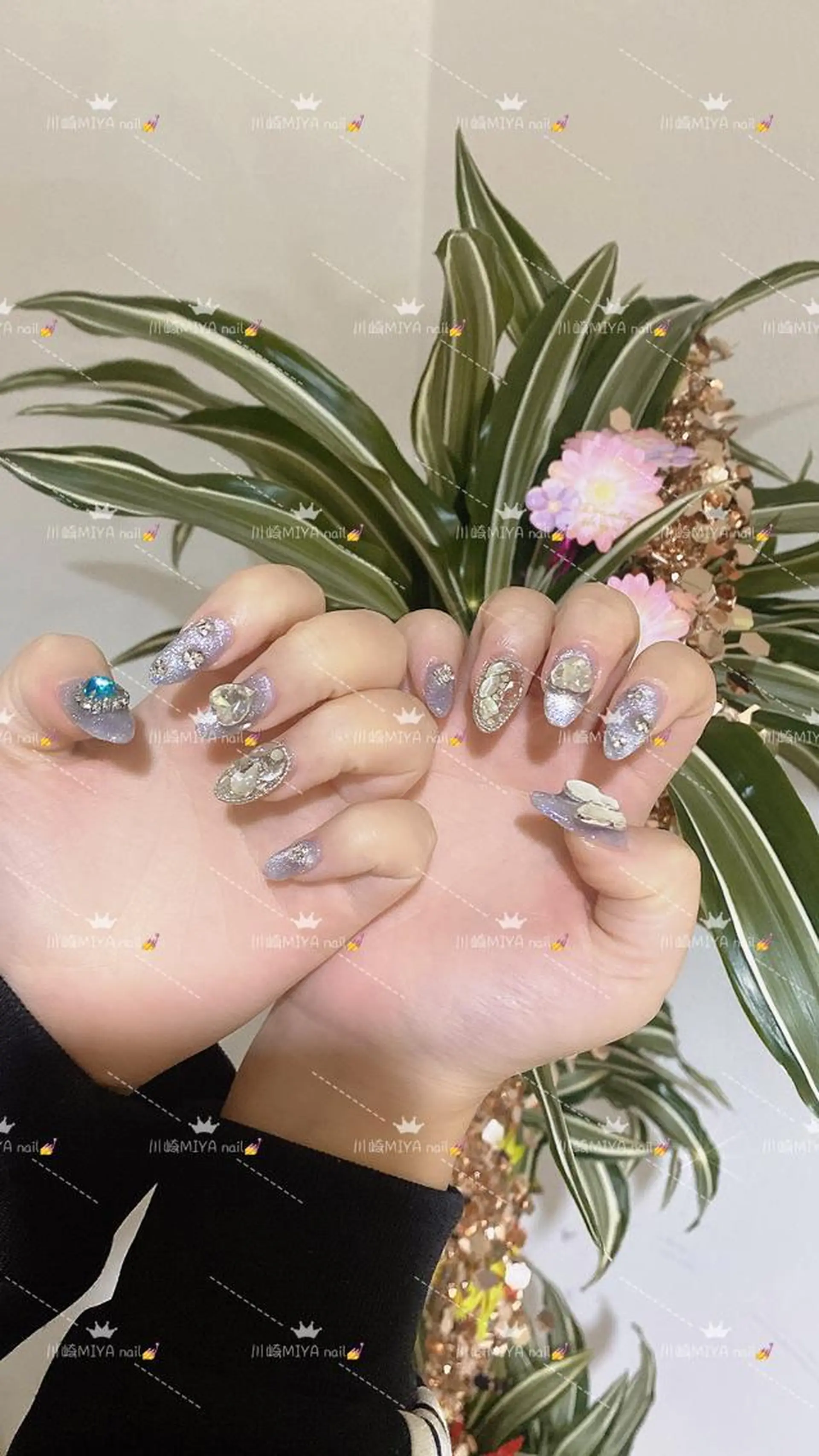 セミロング ネイル ハンドネイル ハンドケア 💜MIYA nail川崎店のネイルデザイン