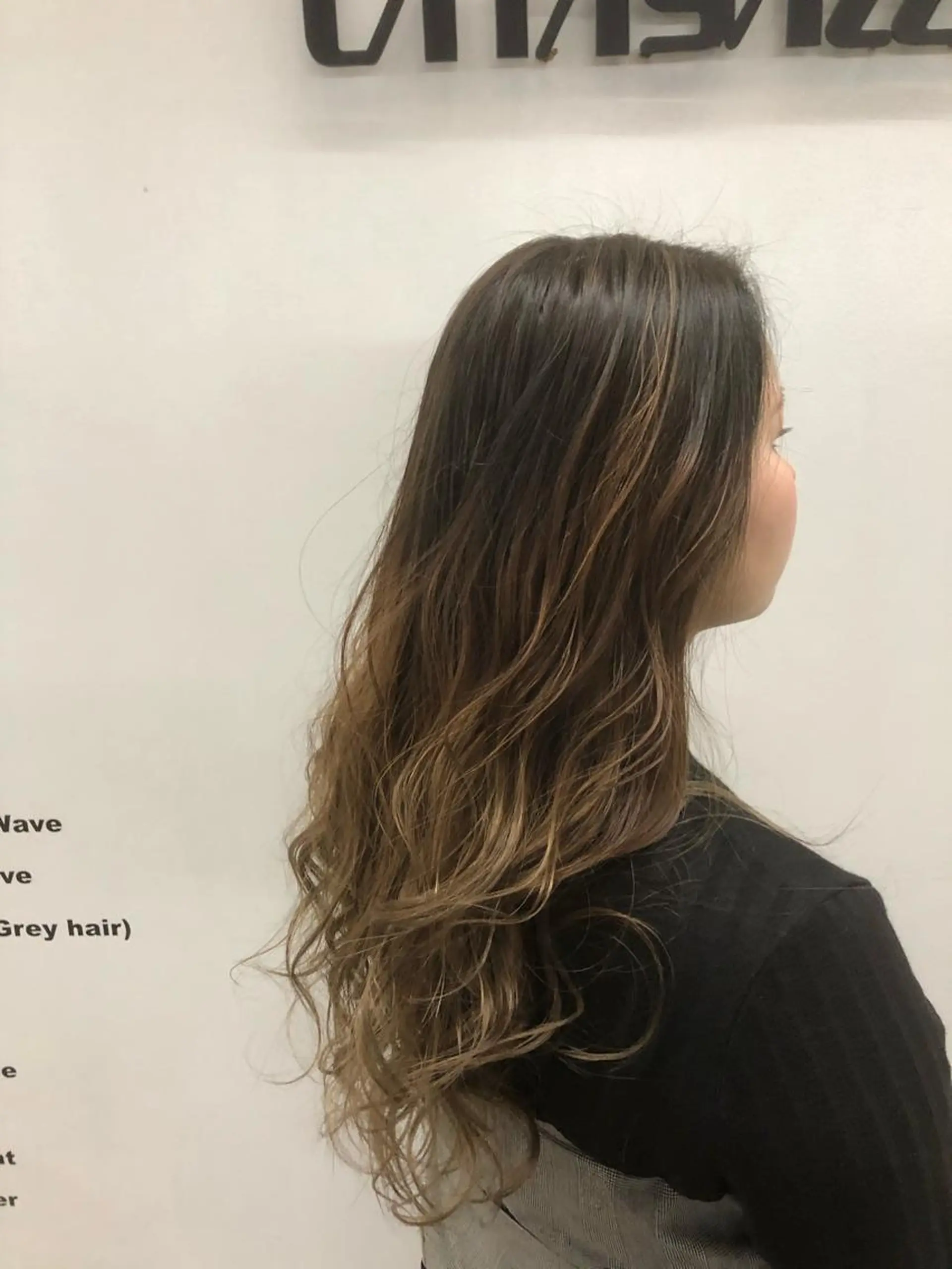 ロング カラー バレイヤージュ グレージュ ハイライトカラー ハイライト レイヤーカット シェアサロン　シエナ所属・東條 克義のヘアスタイル