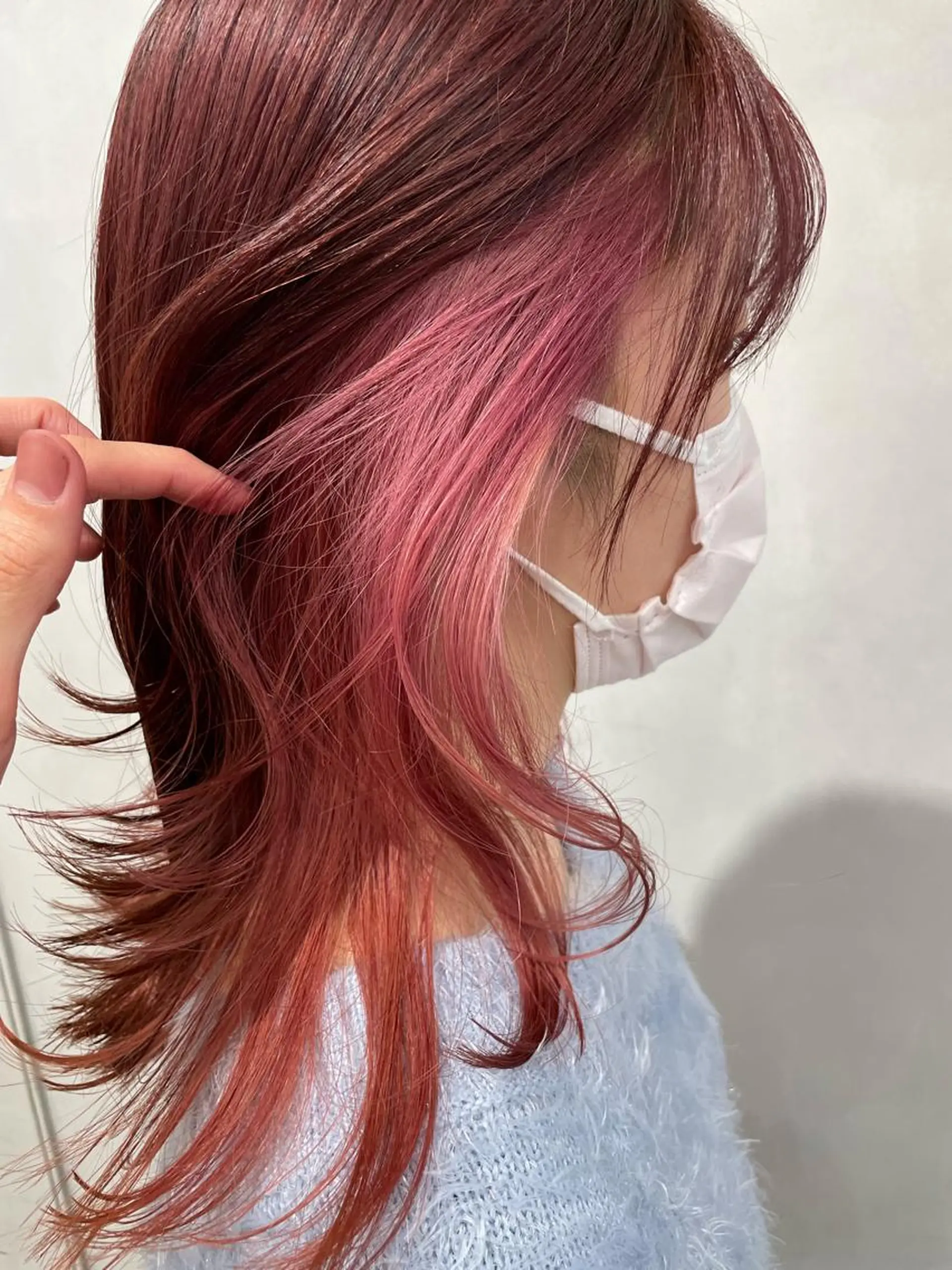 ミディアム カラー ベージュカラー ブラウンカラー ピンクカラー ピンクベージュ ピンクブラウン ヘアカラー トリートメント 🔷ダブルカラーハイ トーン🔷櫻井走のヘアスタイル