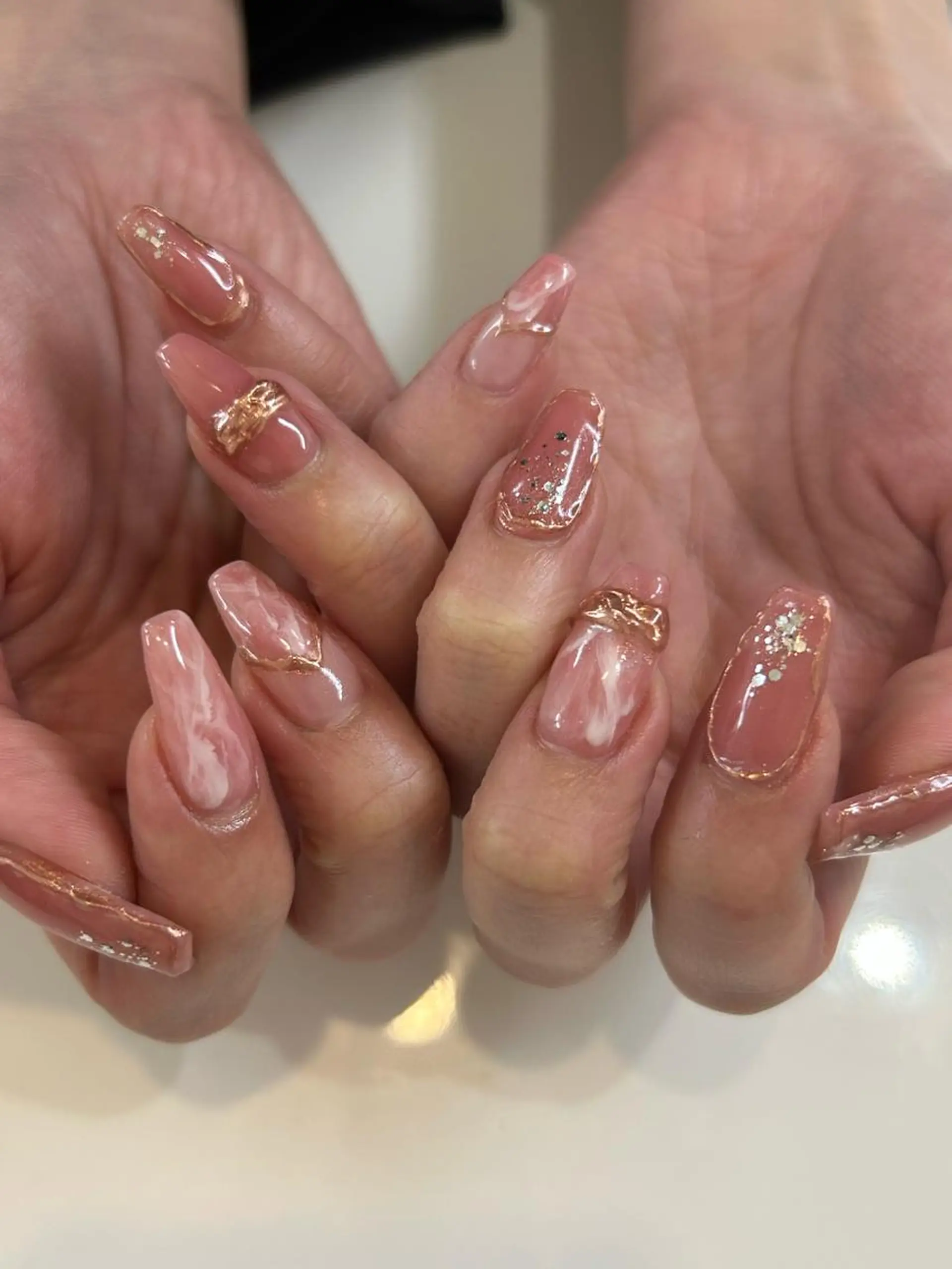 ネイル アートネイル 成人式 フットネイル フレンチネイル ガラスフレンチ ハンドネイル brilliant s.kのネイルデザイン