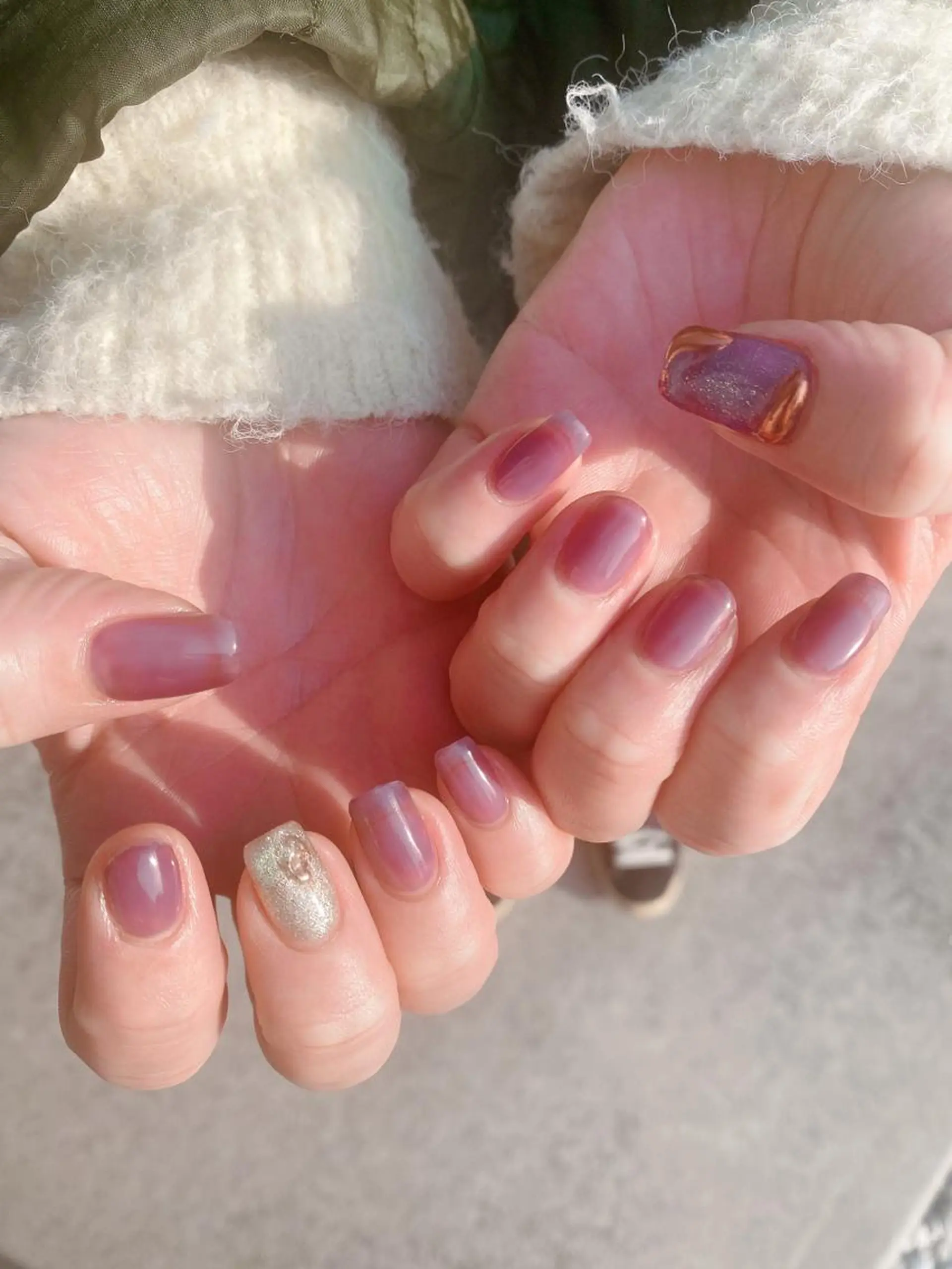 ネイル アートネイル マグネットネイル ミラーネイル ニュアンスネイル ワンカラーネイル ハンドネイル ハンドケア bloom_ nailのネイルデザイン