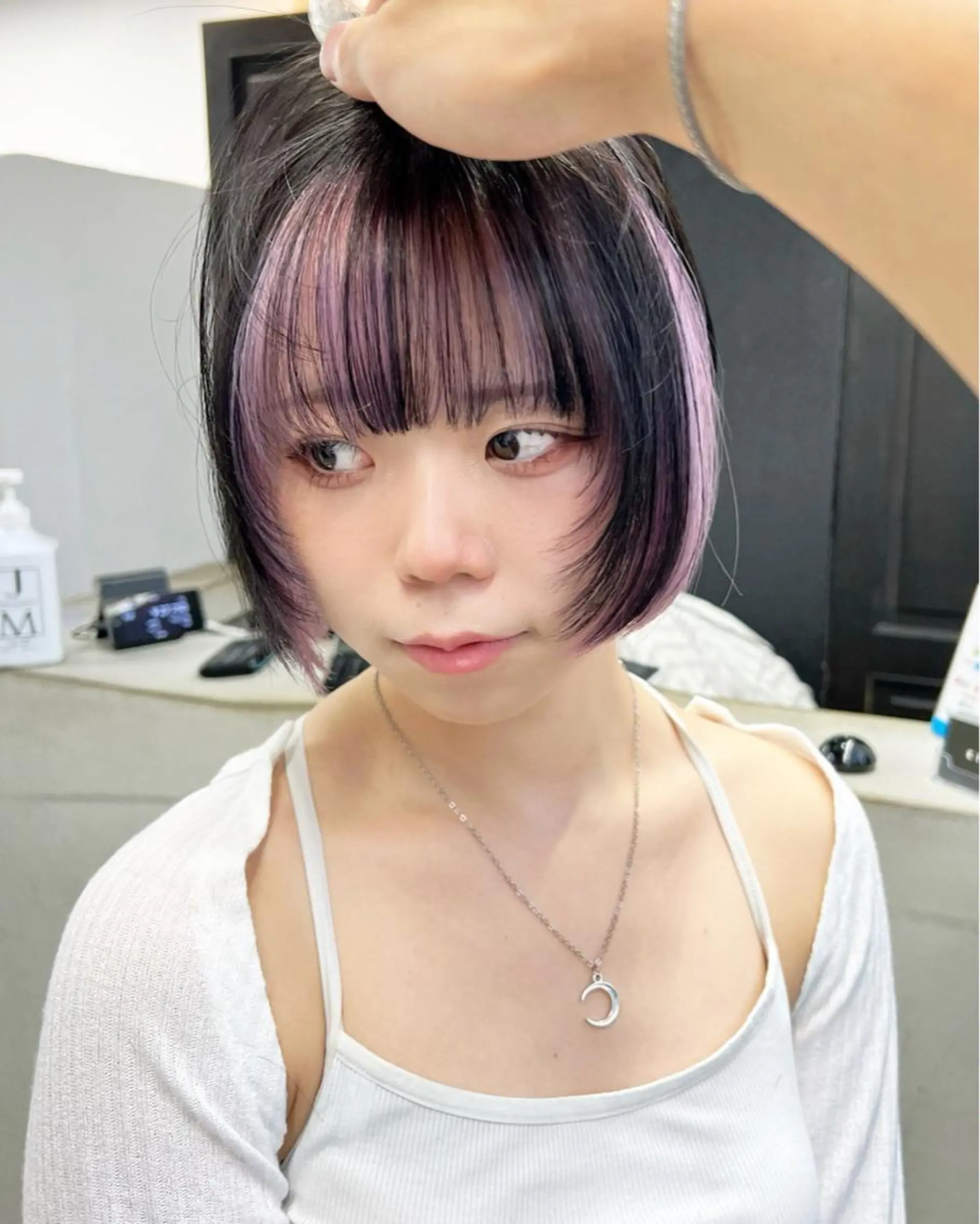 ショート ブリーチダブルカラー ハイライト/山本喜熙のヘアスタイル