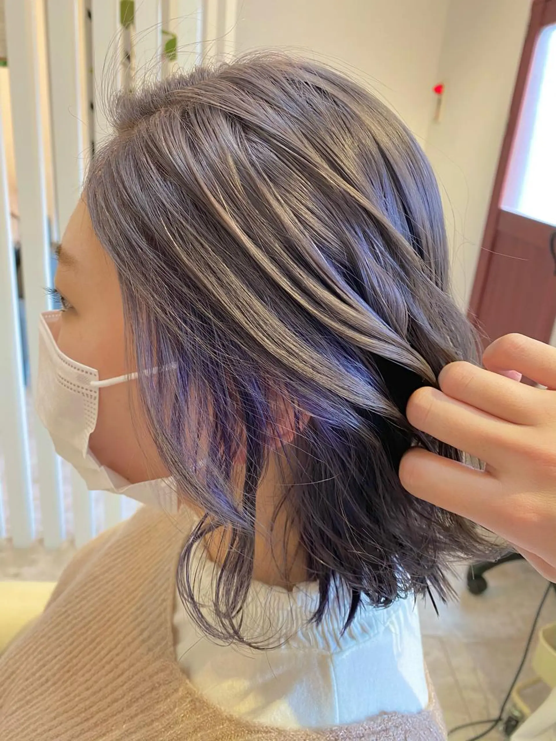 セミロング カラー ヘアアレンジ Design Color🐰アユミのヘアスタイル