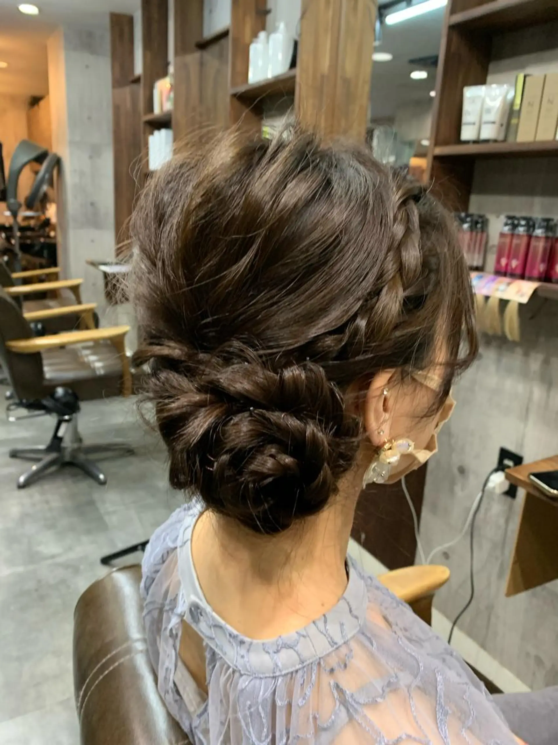 セミロング ヘアアレンジ 結婚式・ブライダル alpha. カラーエクステ下妻のヘアスタイル