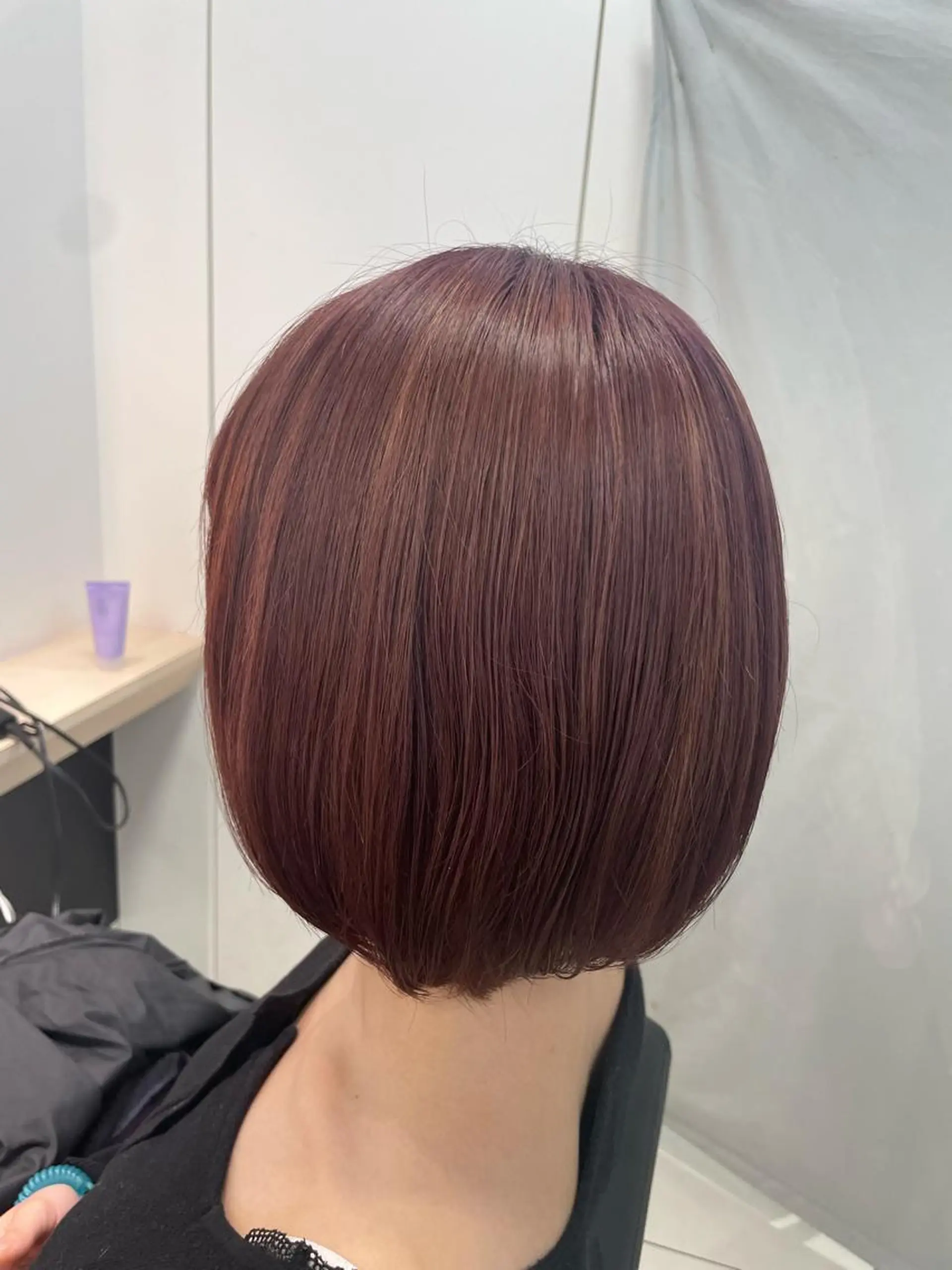 ミディアム カラー ブリーチ ピンクカラー ヘアカラー クロスパーマ/うる艶 カラー/Kurumiのヘアスタイル