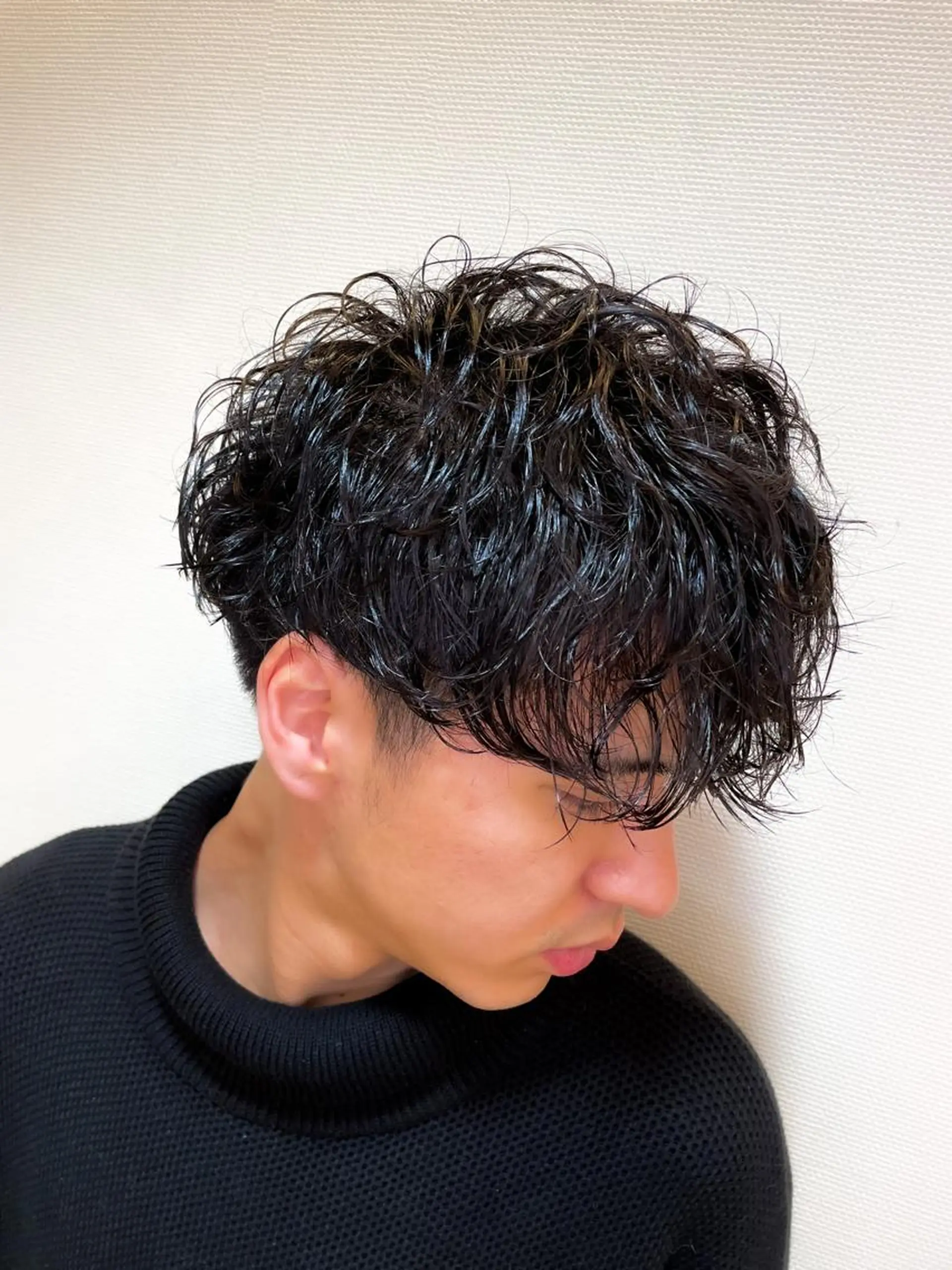ミディアム パーマ メンズ メンズパーマ 赤司 泰樹のヘアスタイル