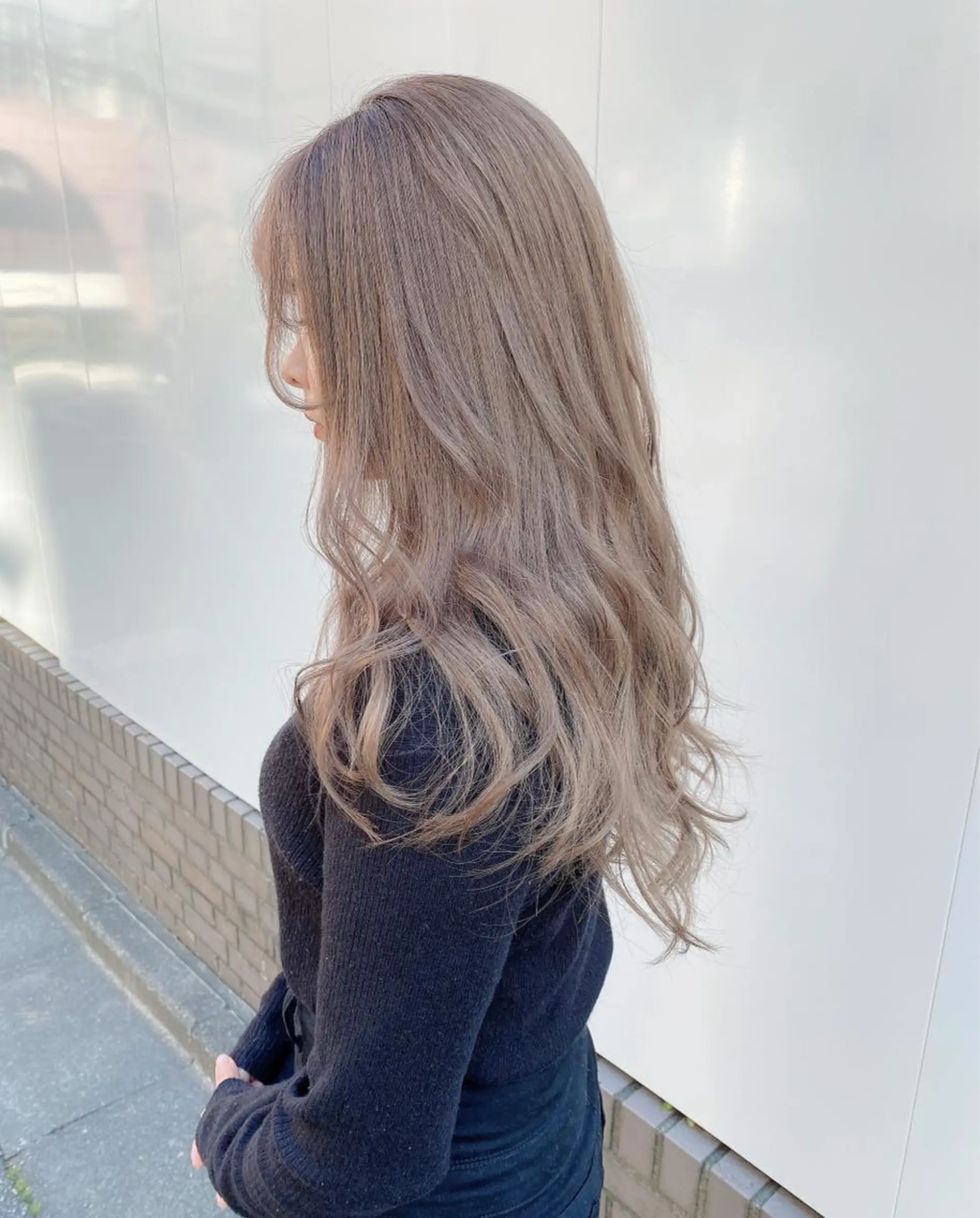 ロング カラー ブラウンカラー モカブラウン 森本 笑のヘアスタイル