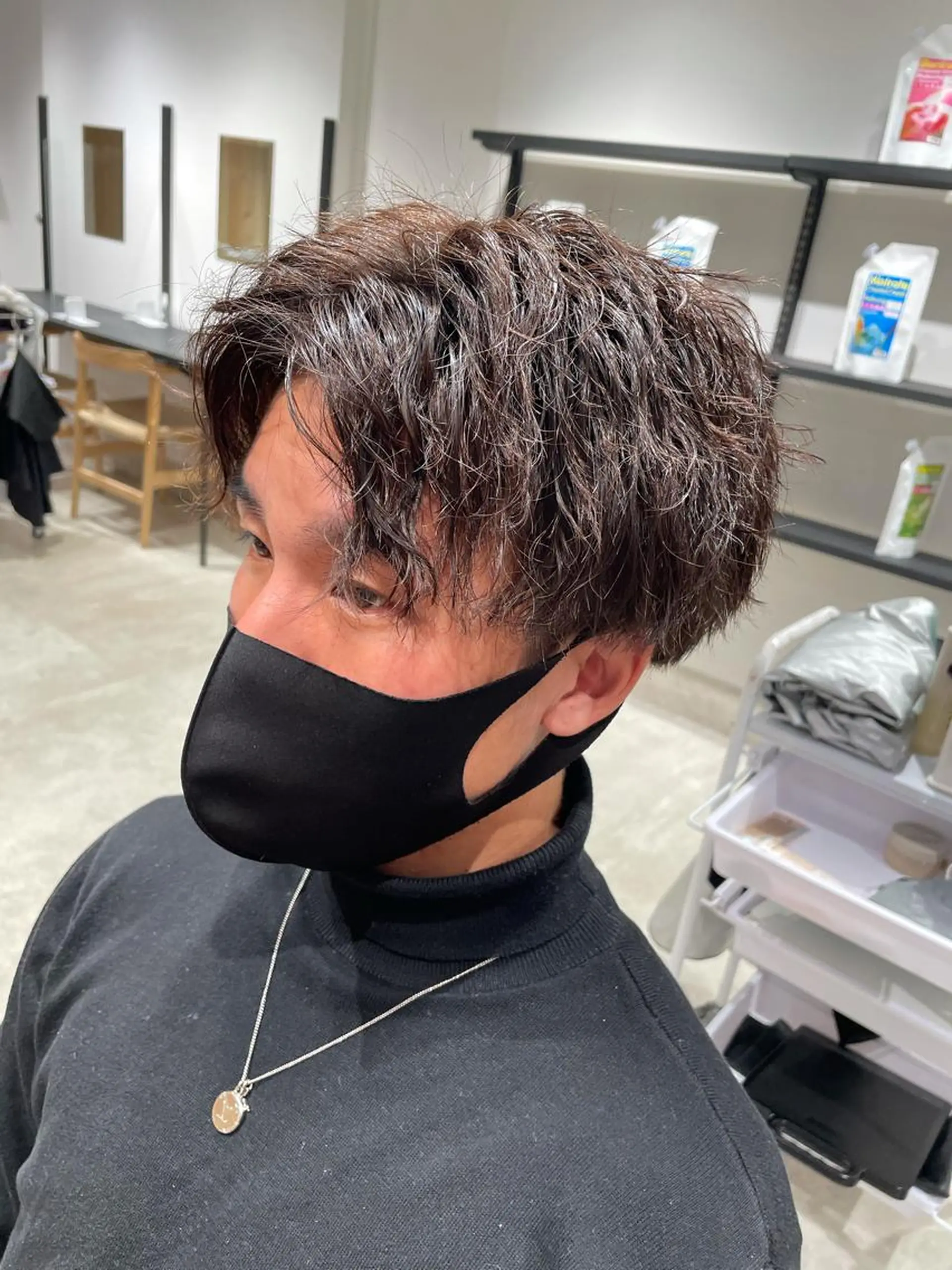 ショート カラー パーマ ヘアアレンジ メンズ パーソナルカラー合わ せたカラー🤍なつみのヘアスタイル