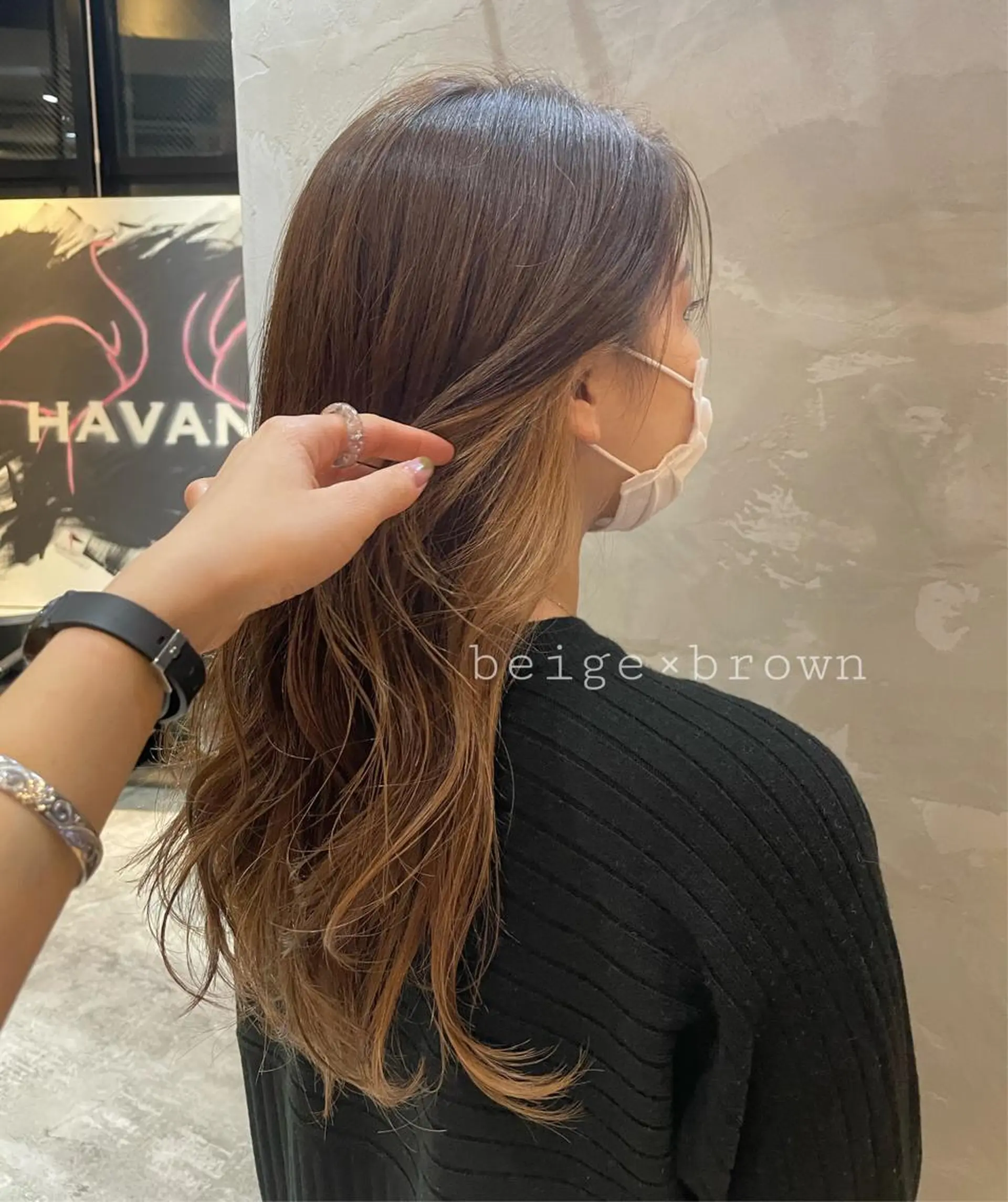 ロング カラー ブラウンカラー ヘアカラー トリートメント HAVANA MIZUKIのヘアスタイル