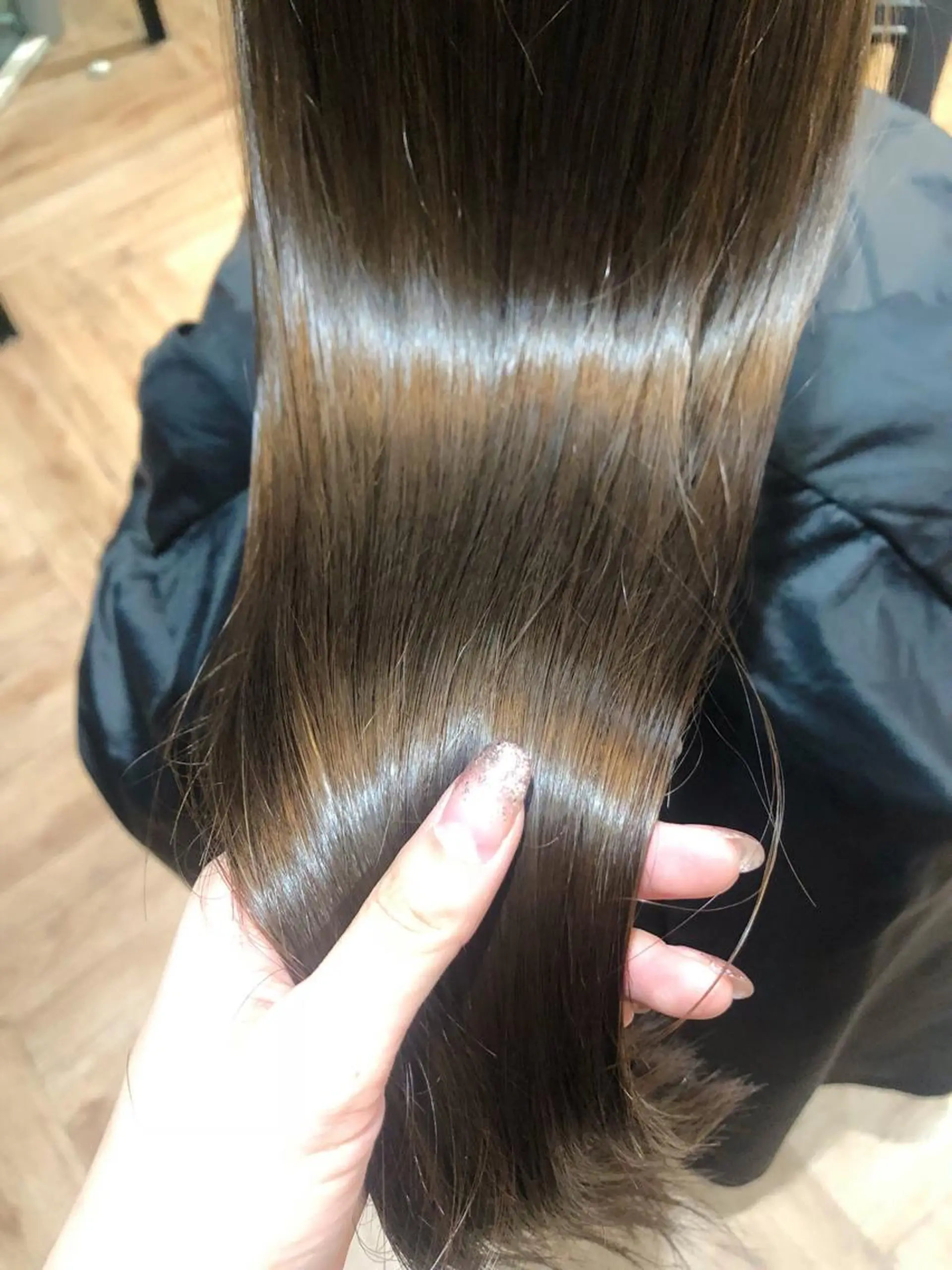 ロング 韓国ヘア顔周りカット 艶髪ベージュtamaのヘアスタイル