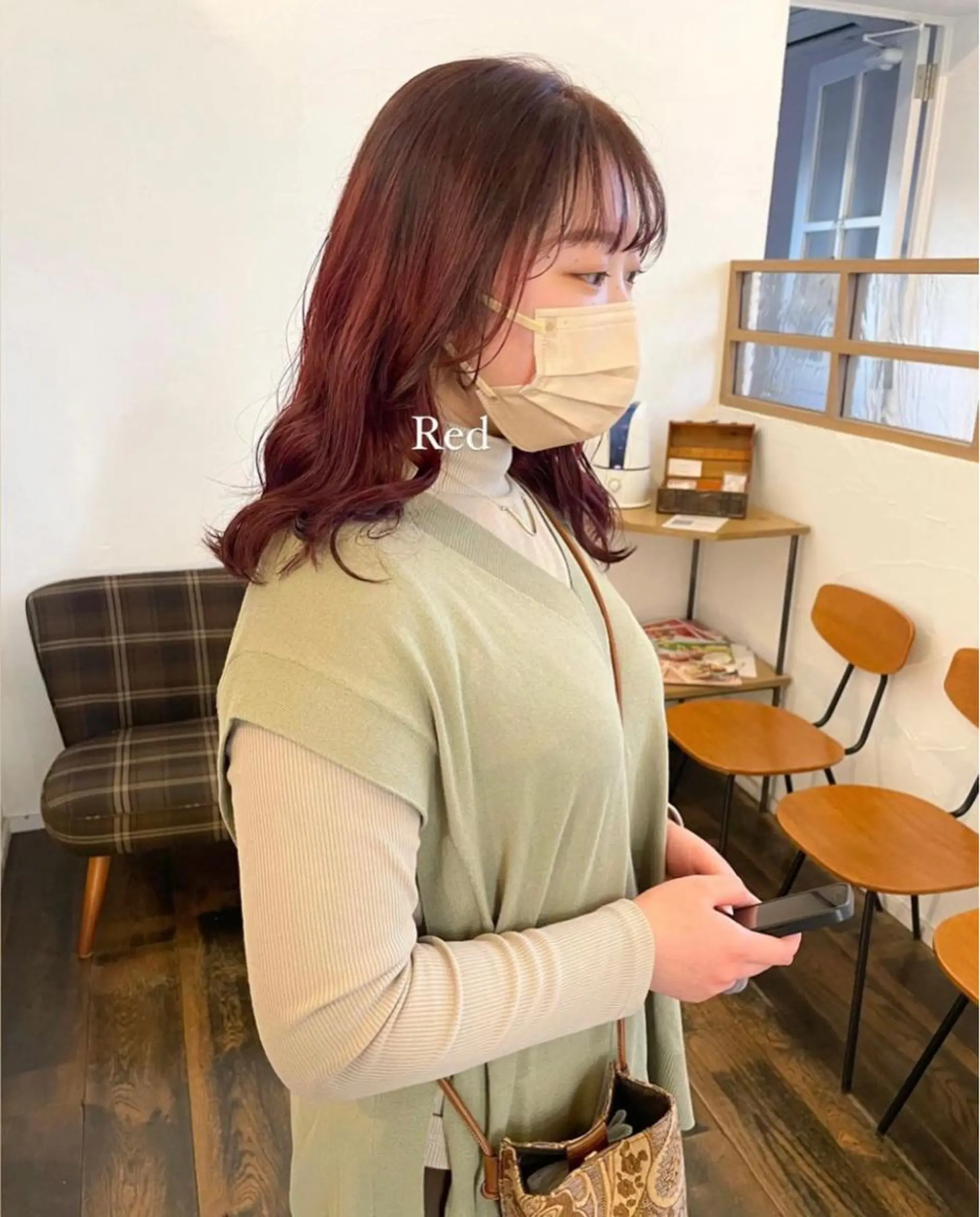 ミディアム カラー Musee plume所属・荻野七菜子 ボブのヘアスタイル