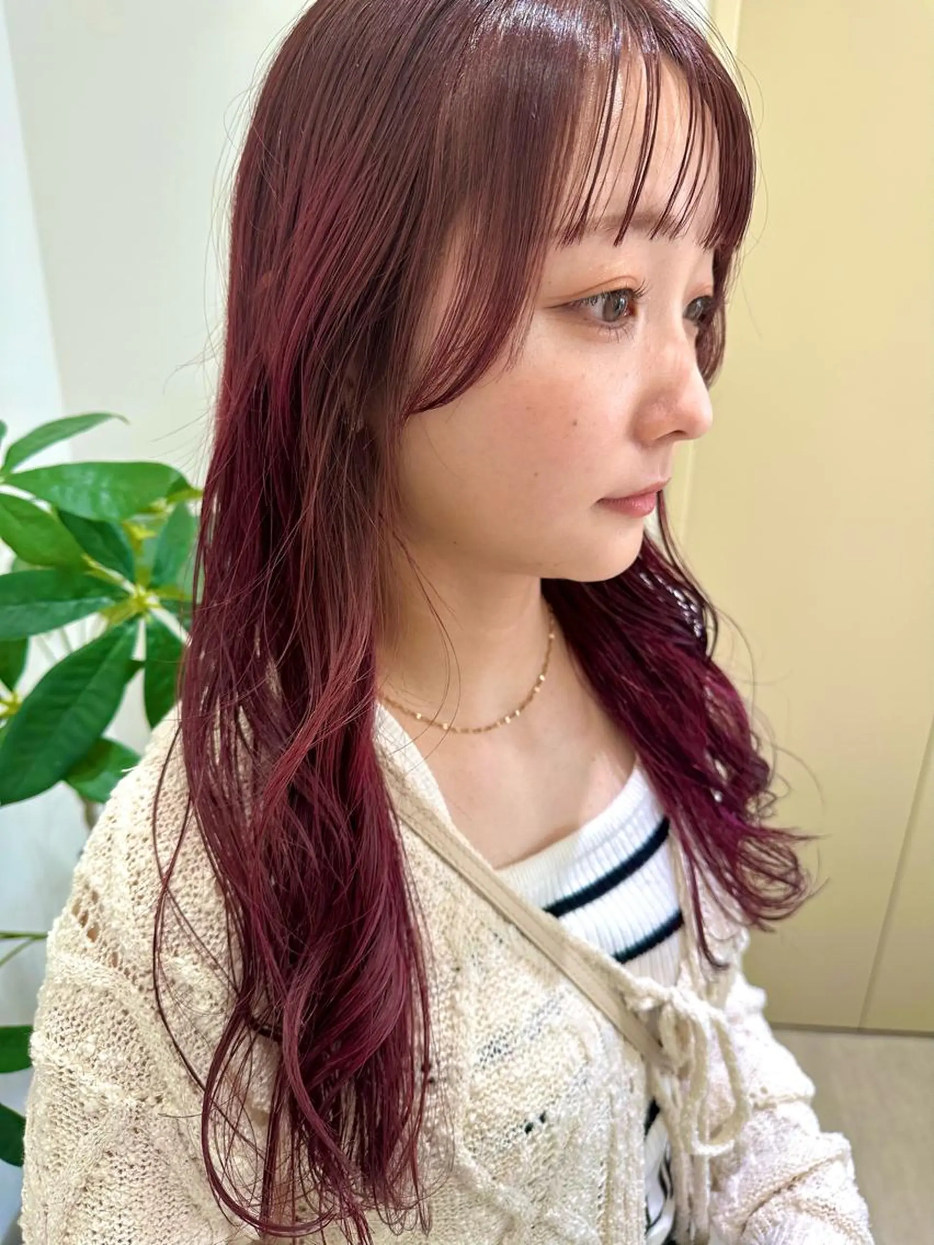 ロング カラー ピンクカラー ロング ヘアカラー トリートメント レイヤー/ボブ/ 顔周り/yukinaのヘアスタイル