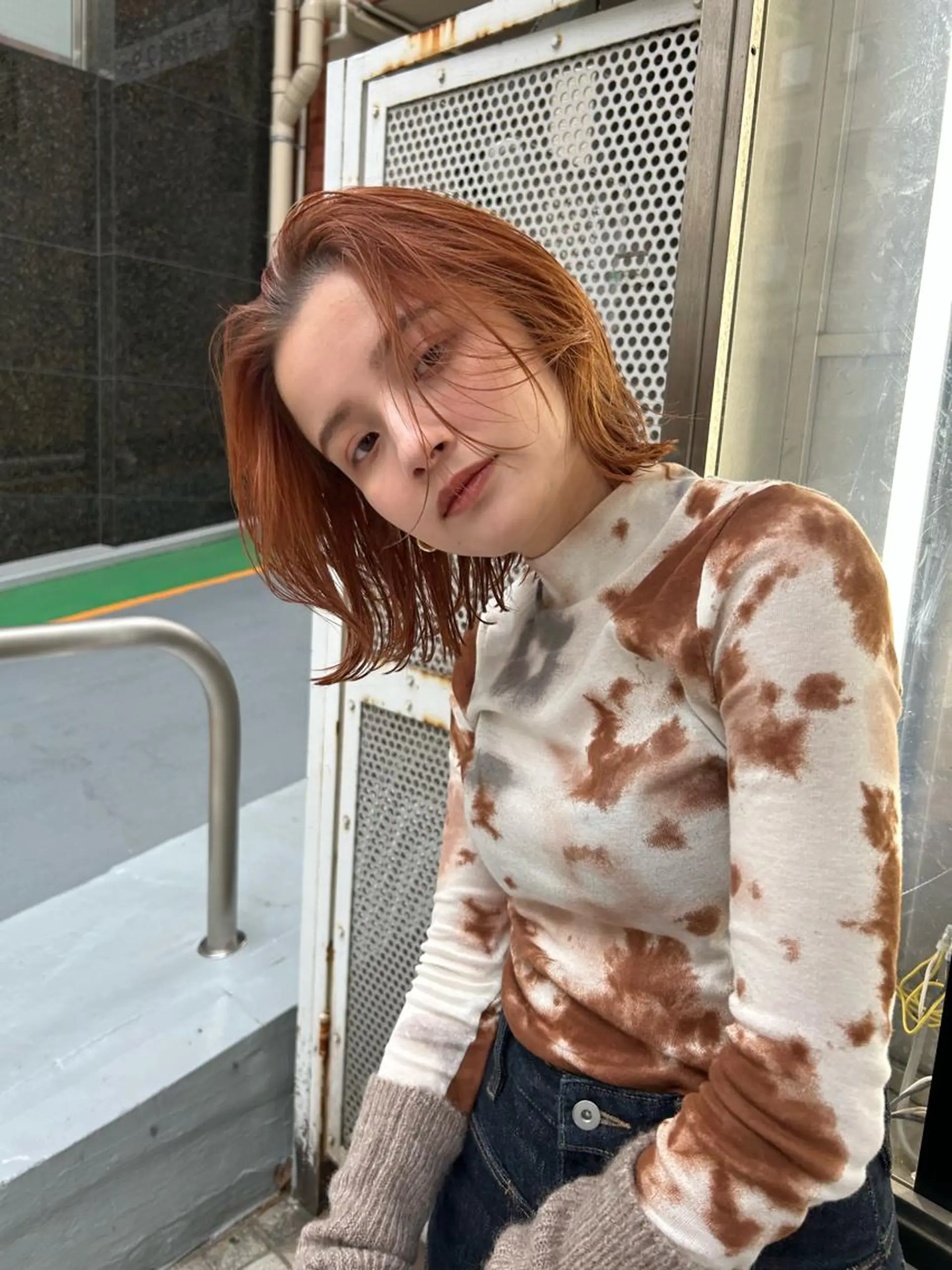 ミディアム カラー ヘアカラー トリートメント mood tatemachiのヘアスタイル