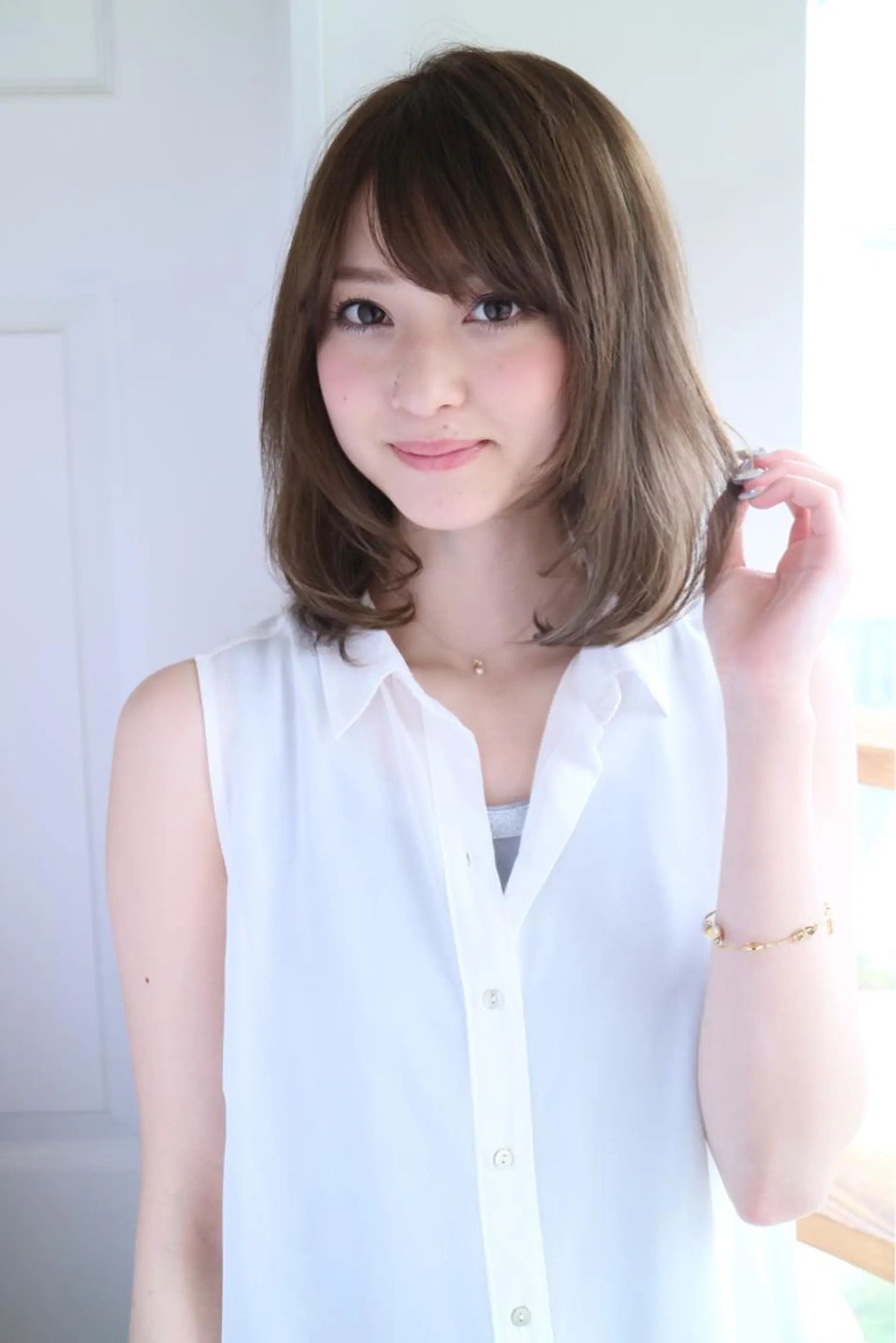 ミディアム カラー パーマ ヘアアレンジ ひがし　まさし JYUNESU副代表のヘアスタイル