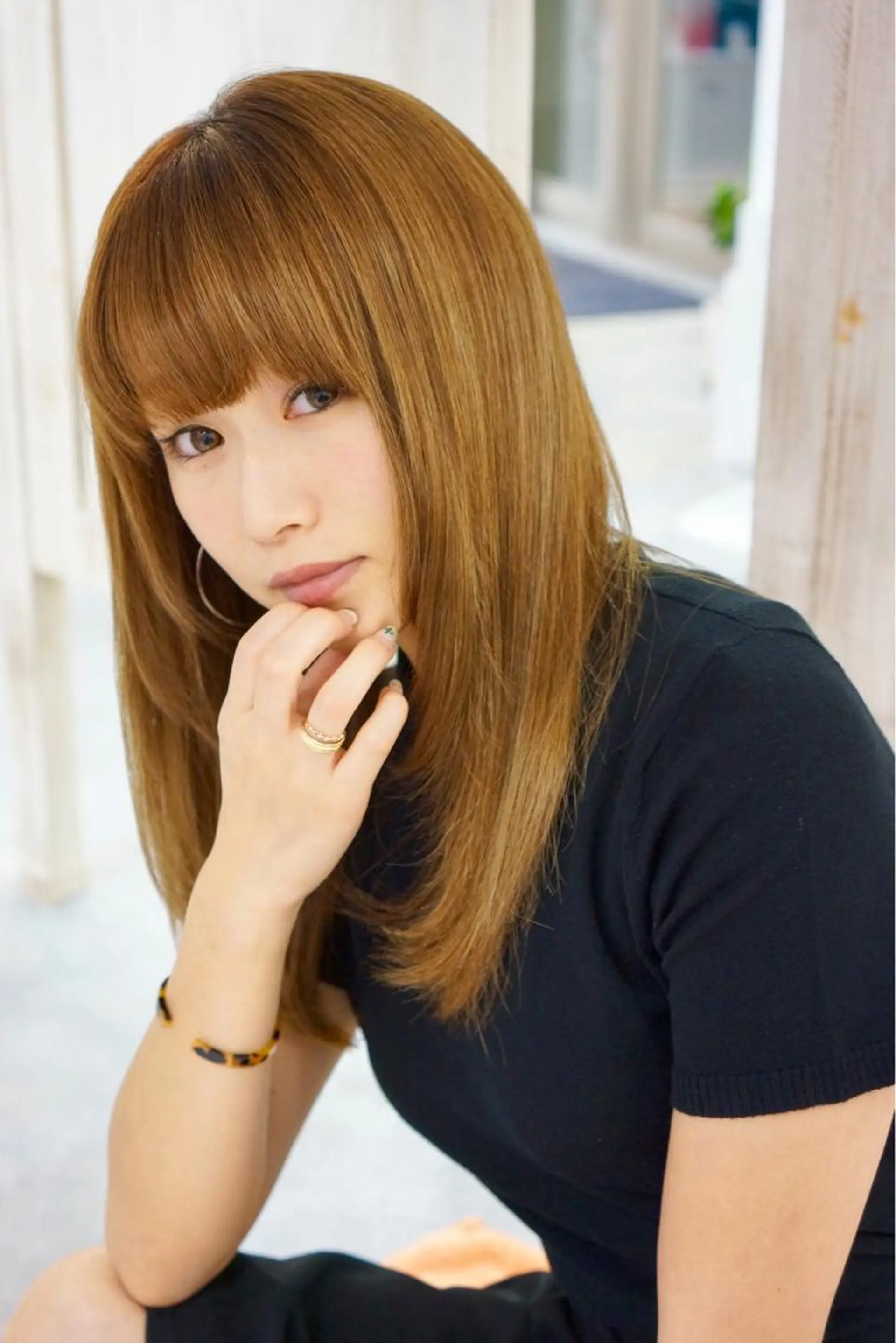 セミロング カット ヘアカラー slow所属・名取 純平のヘアスタイル