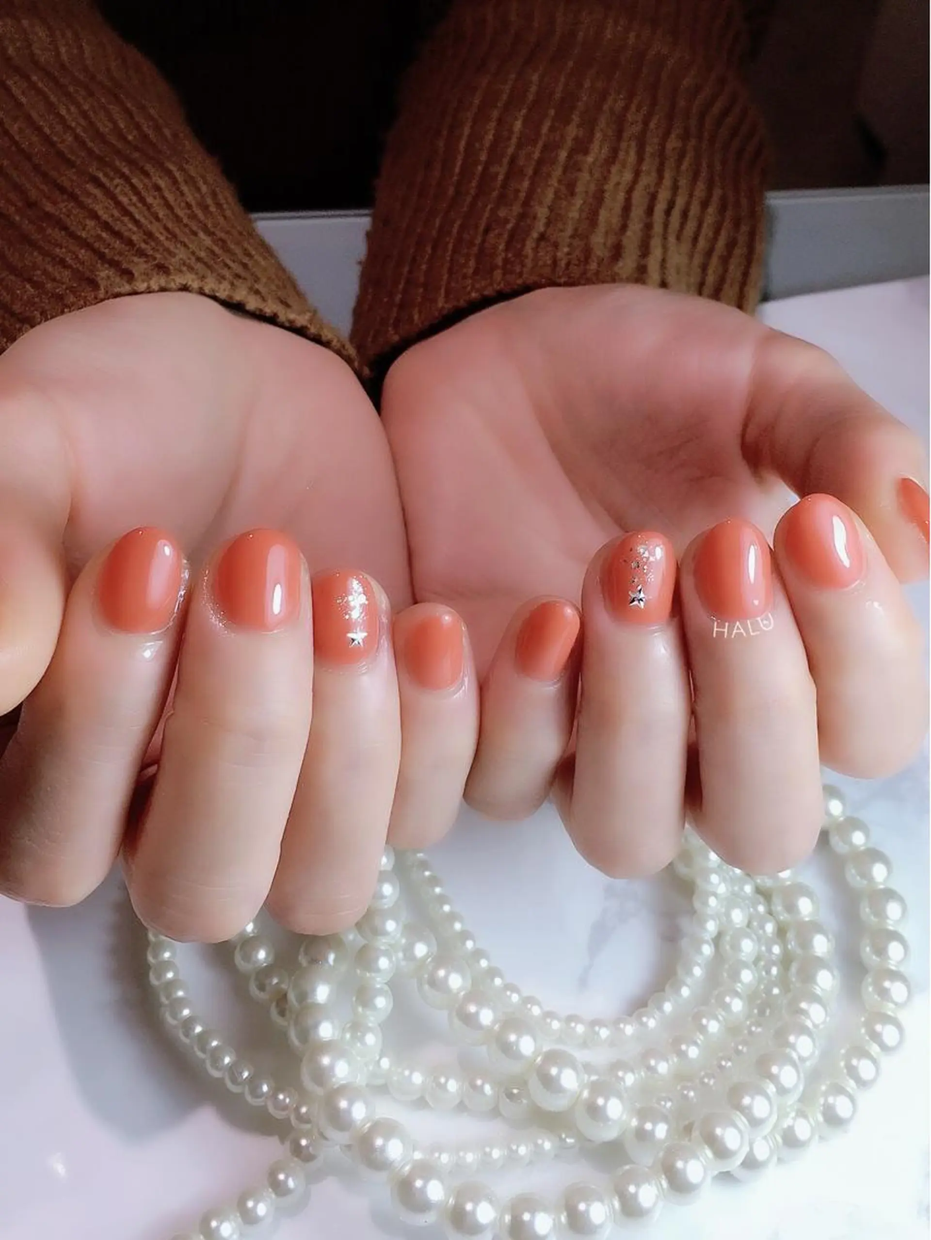 ネイル オレンジ HALU ハルのネイルデザイン