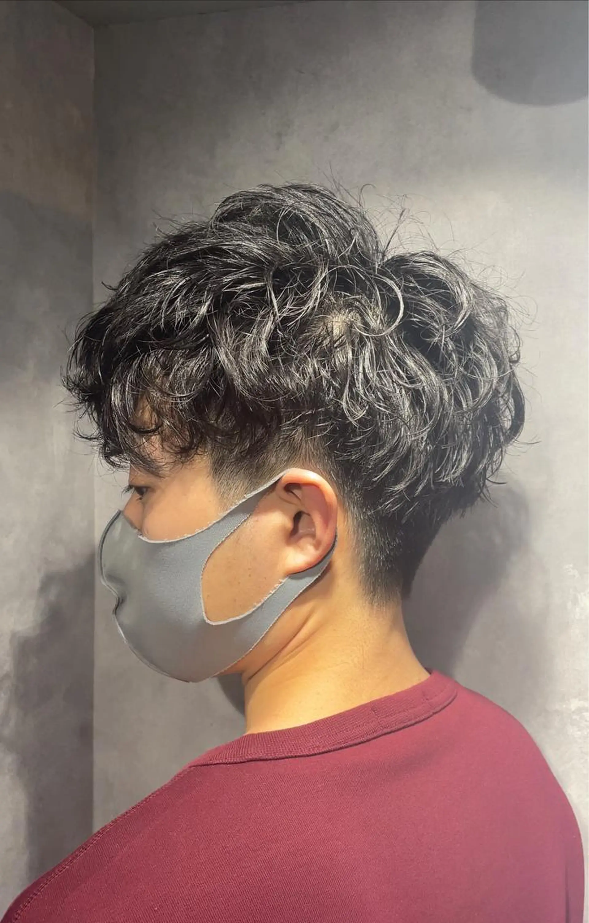 メンズ メンズパーマ メンズツイストパーマ ツイストパーマ ルネ所属・切りっぱなしボブ グレージュ/福田梢のヘアスタイル