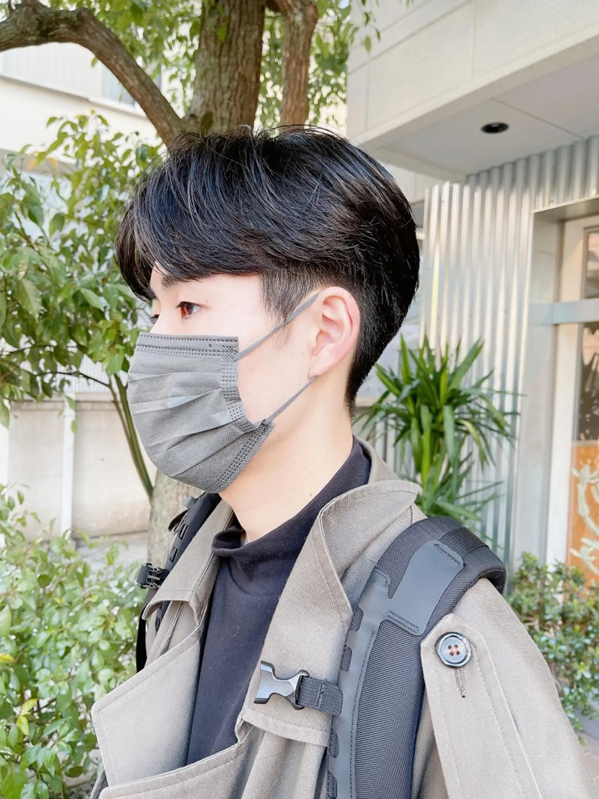 ショート パーマ メンズ センターパート カット パーマ メンズパーマ タカキリョウのヘアスタイル