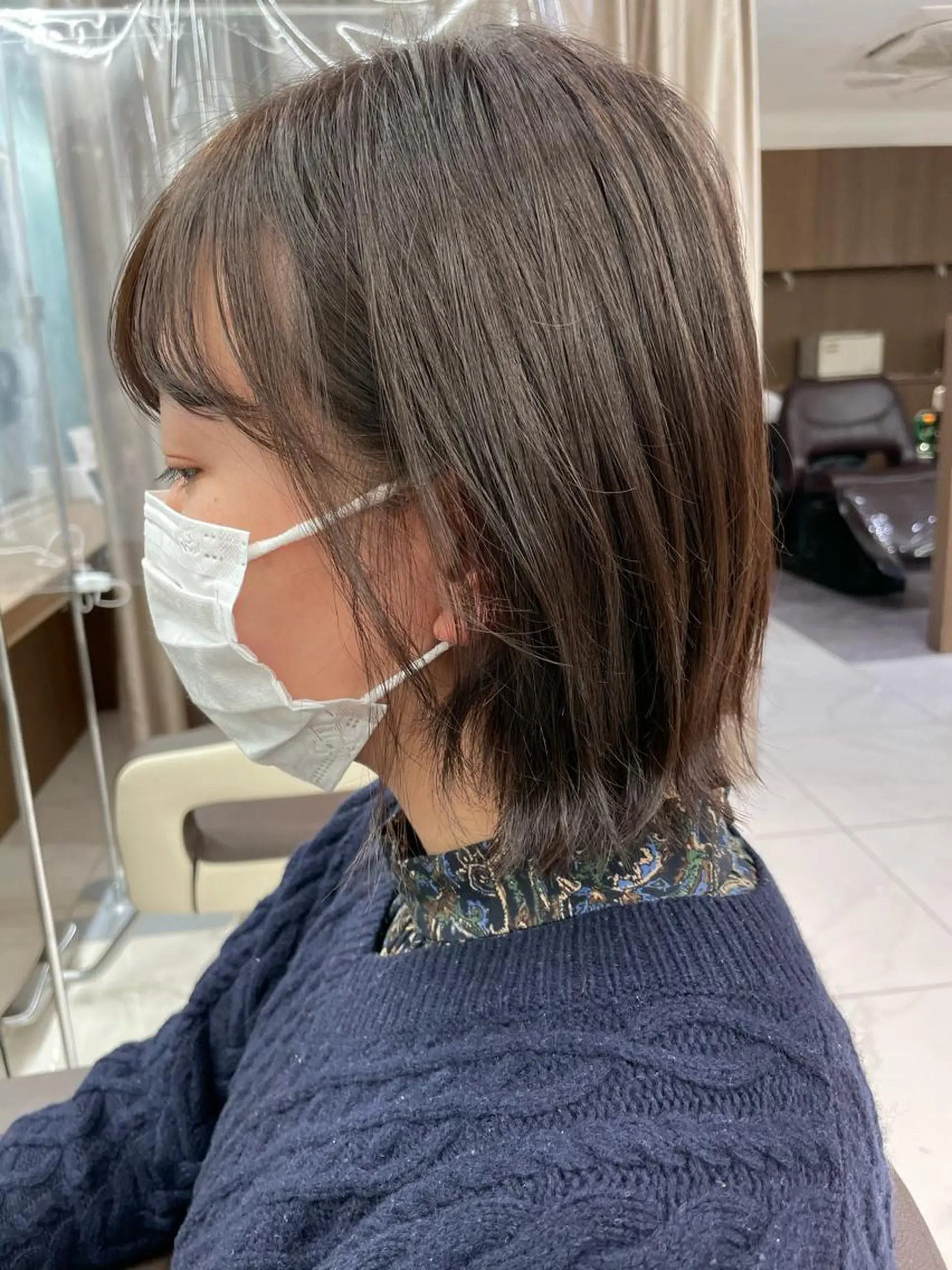 ミディアム アッシュ カット ヘアカラー 福島成美/髪質改善 縮毛矯正/カラーのヘアスタイル