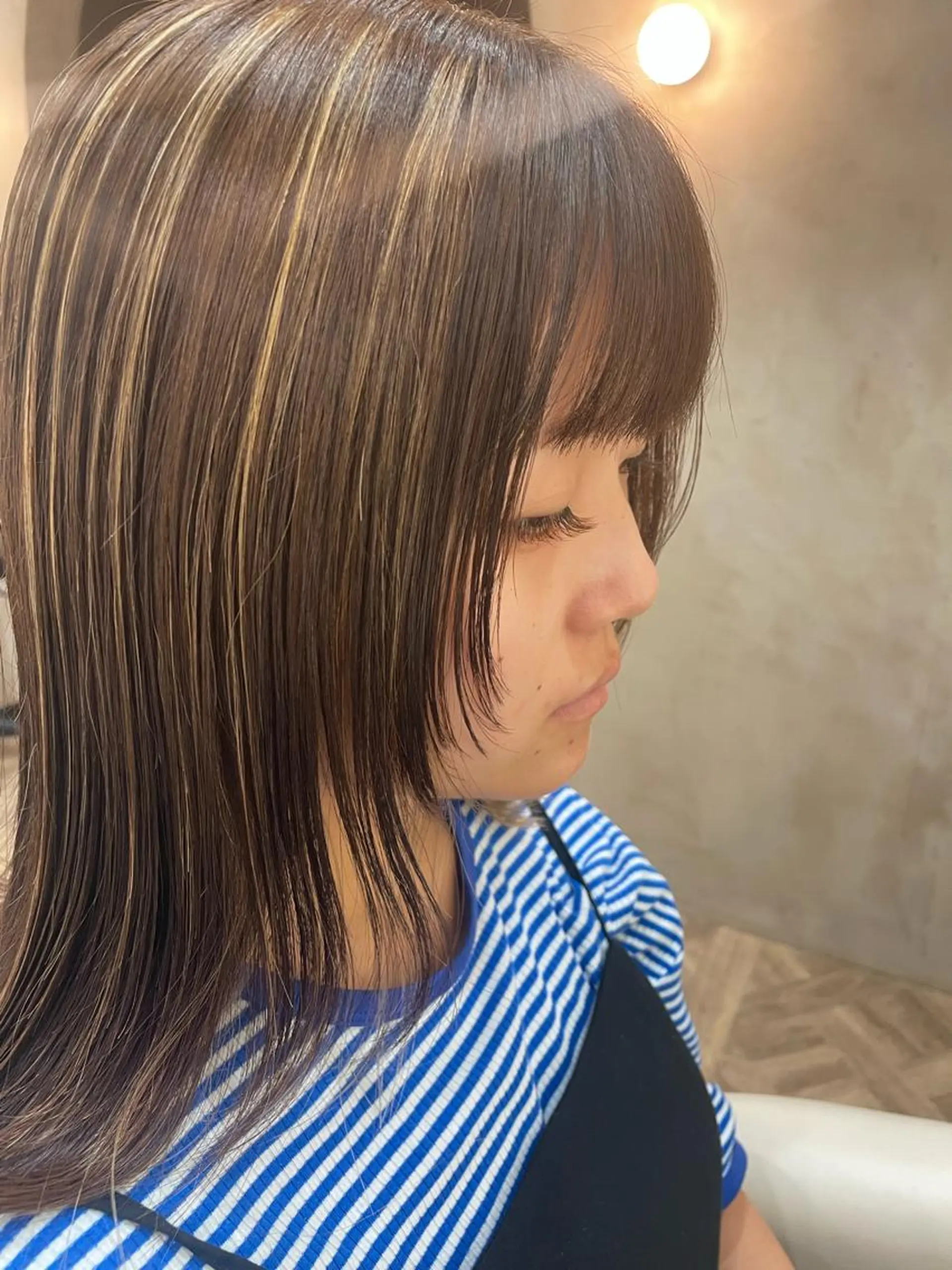 セミロング ミルクティ/ピンク/ レイヤー/yuriaのヘアスタイル