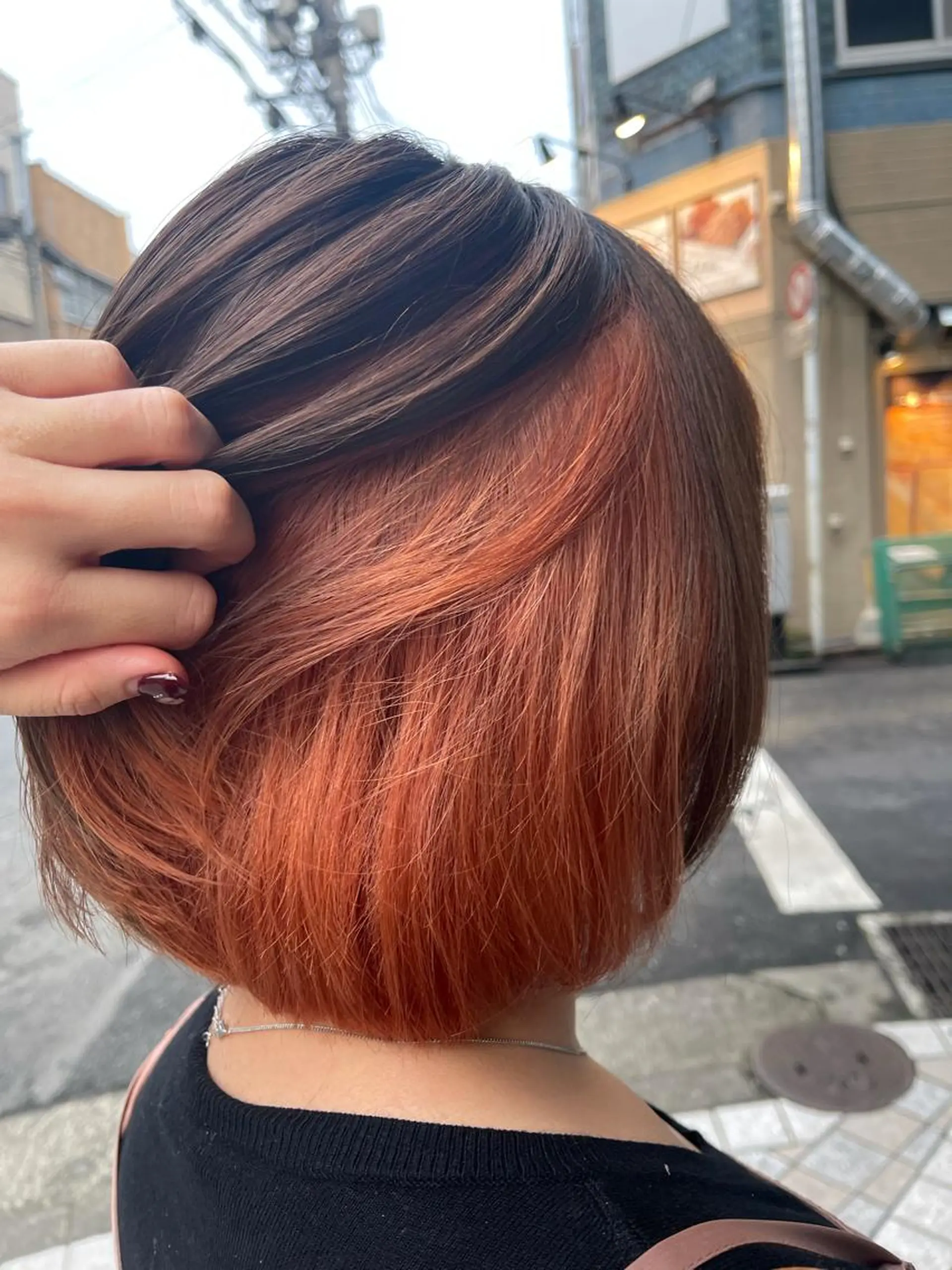 ショート カラー インナーカラー オレンジ ☁Neolive .Ayana✂️のヘアスタイル