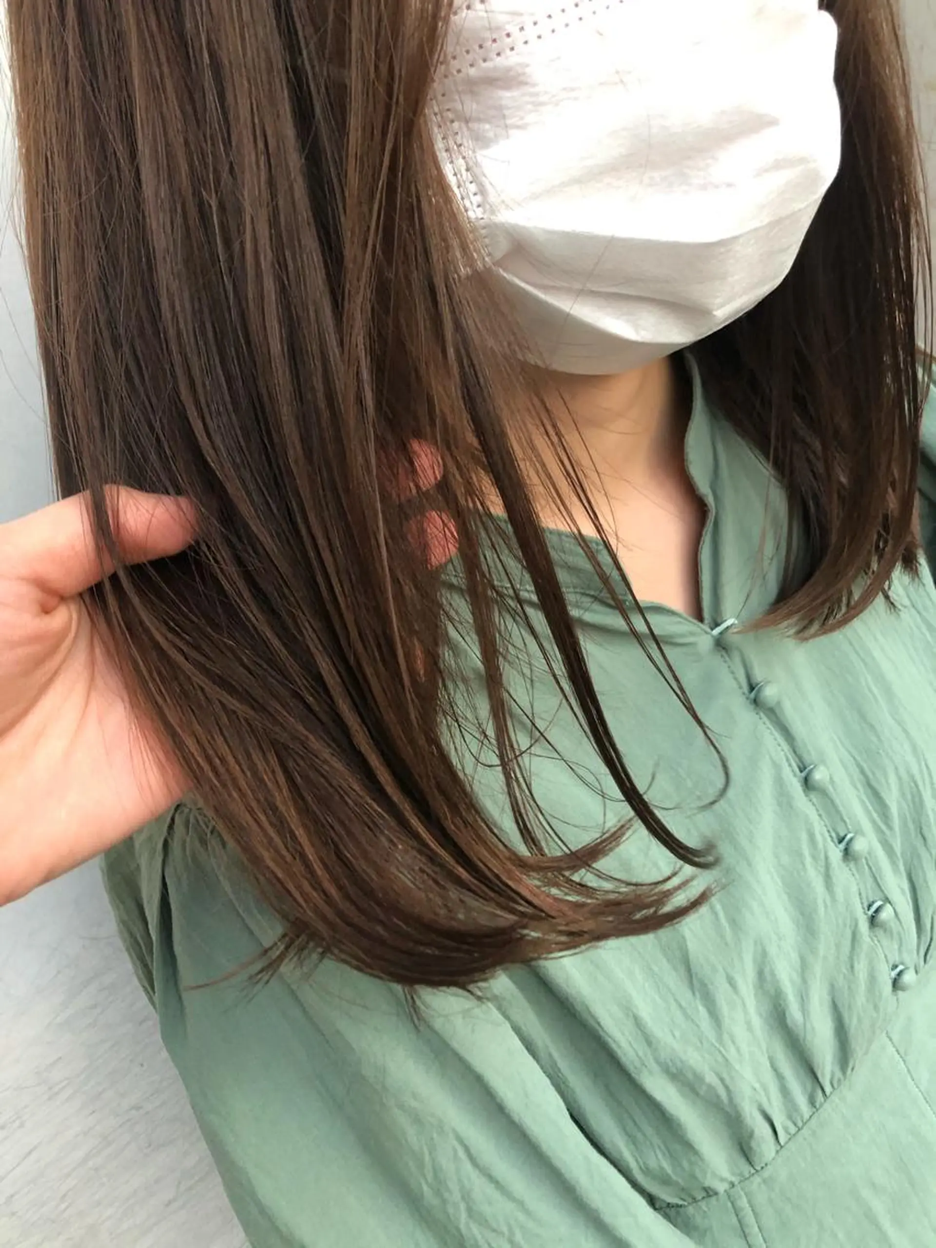 セミロング カラー ヘアアレンジ 【柔らか透明感✨/ 似合せ前髪】大石葉月のヘアスタイル