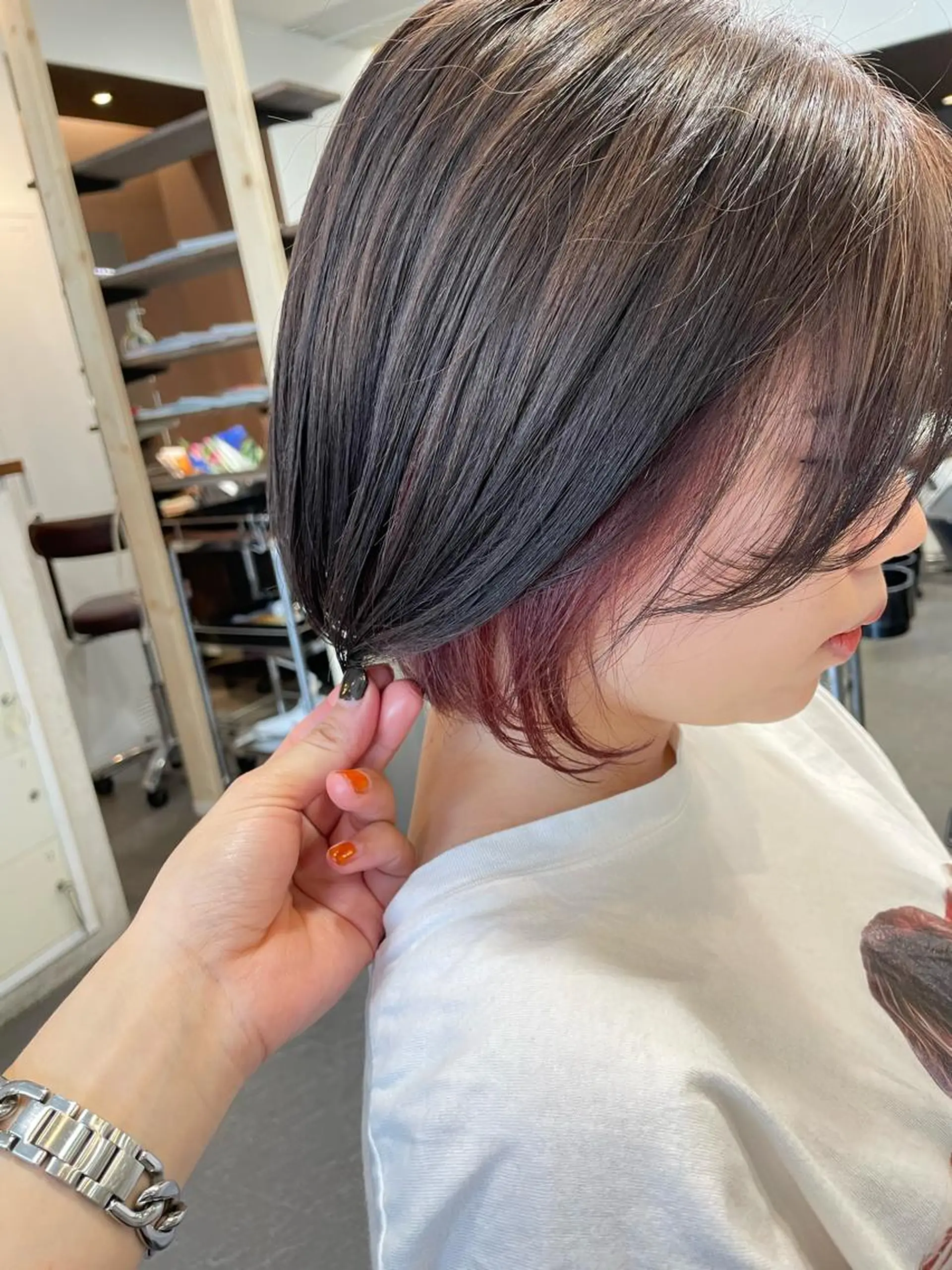 ショート カラー ショートボブ アディクシーカラー ブリーチ 透明感カラー ダブルカラー カット ヘアカラー トリートメント 月200名以上担当 六甲徒歩30秒のヘアスタイル