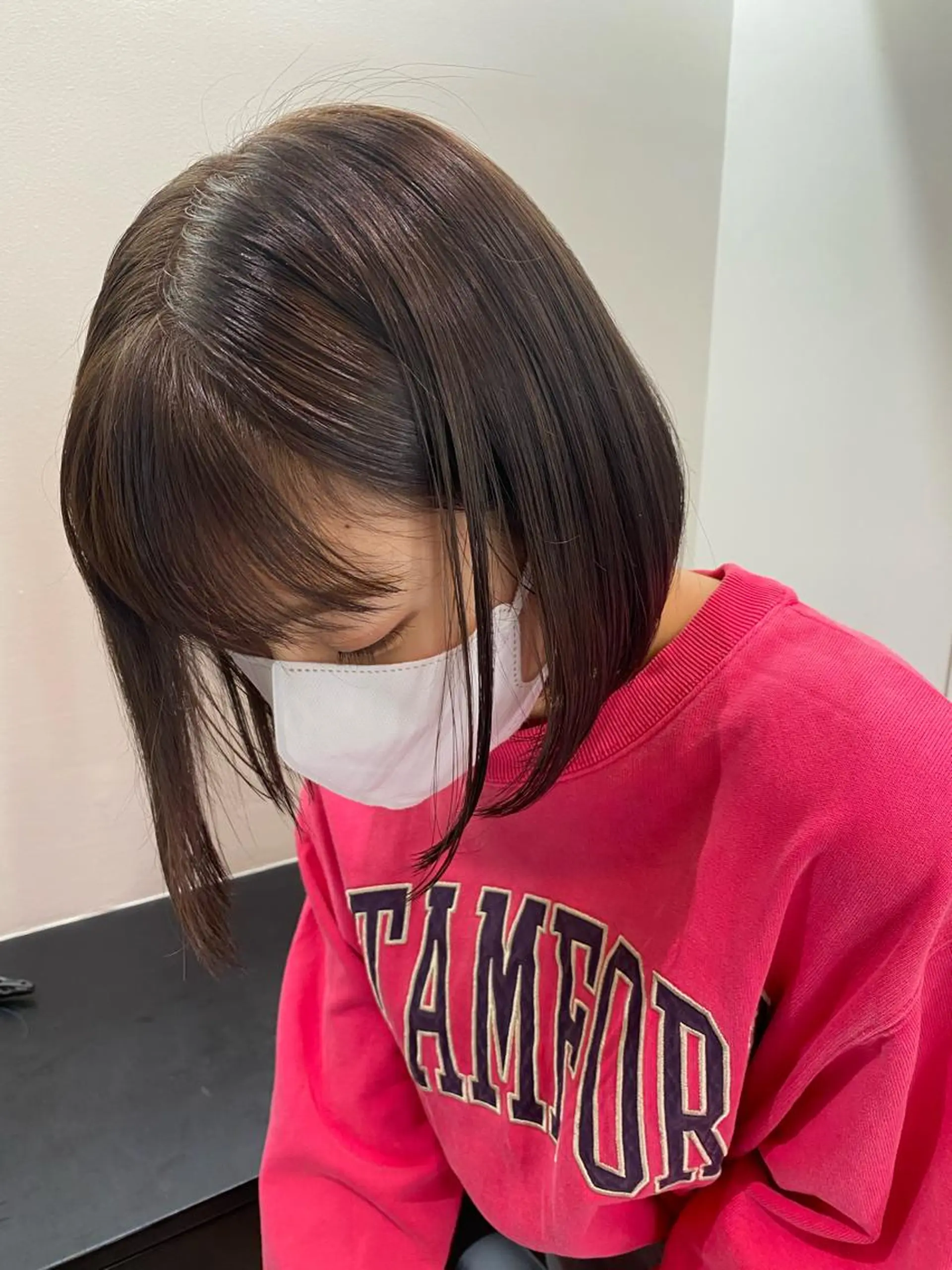 ショート カラー ブリーチ ブラウンカラー ブリーチなしカラー 掛川 愛菜のヘアスタイル