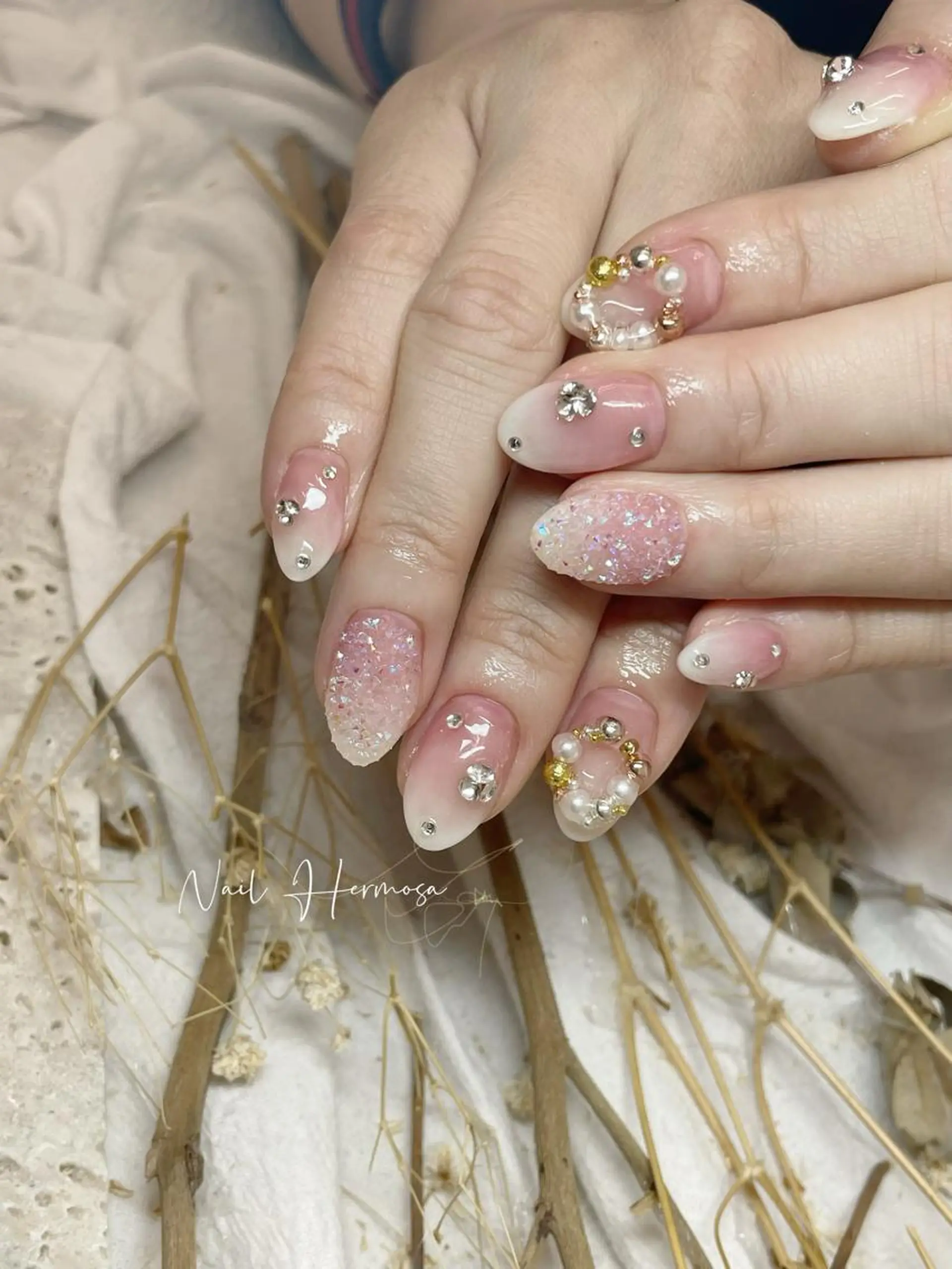 ネイル 桜ネイル 長さ出し フラッシュネイル フラワーネイル フットネイル ハンドネイル ネイル エルモサのネイルデザイン